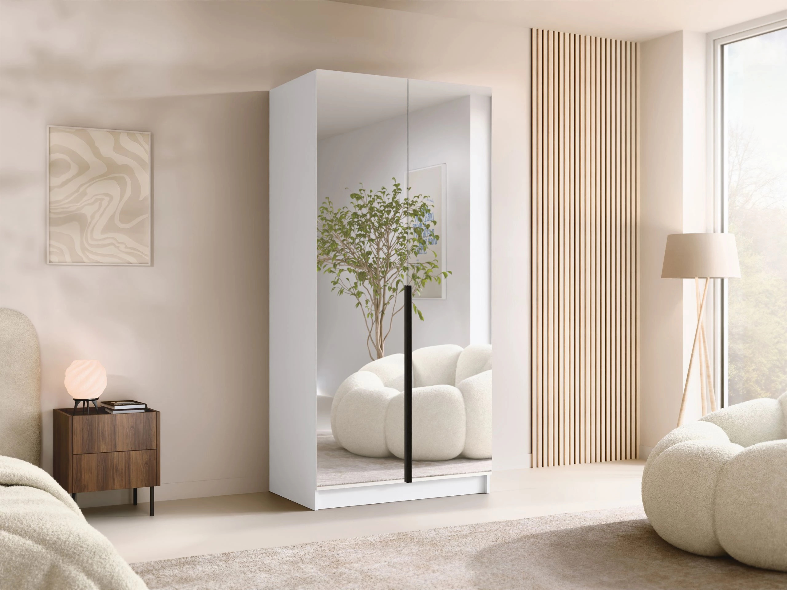 Armoire Closico Staton III (Blanc + Noir)