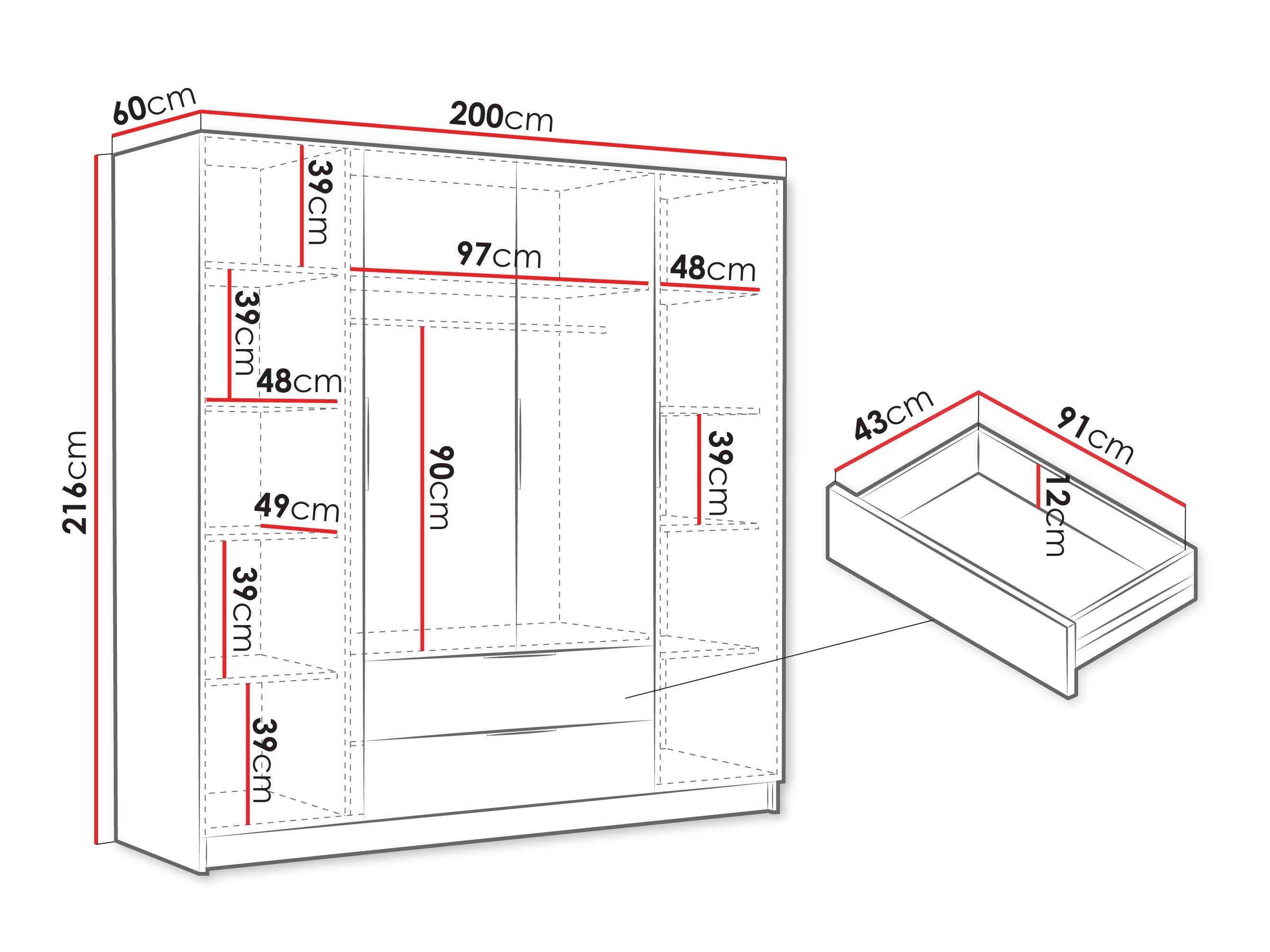 Armoire Closico Cadron I (Blanc)