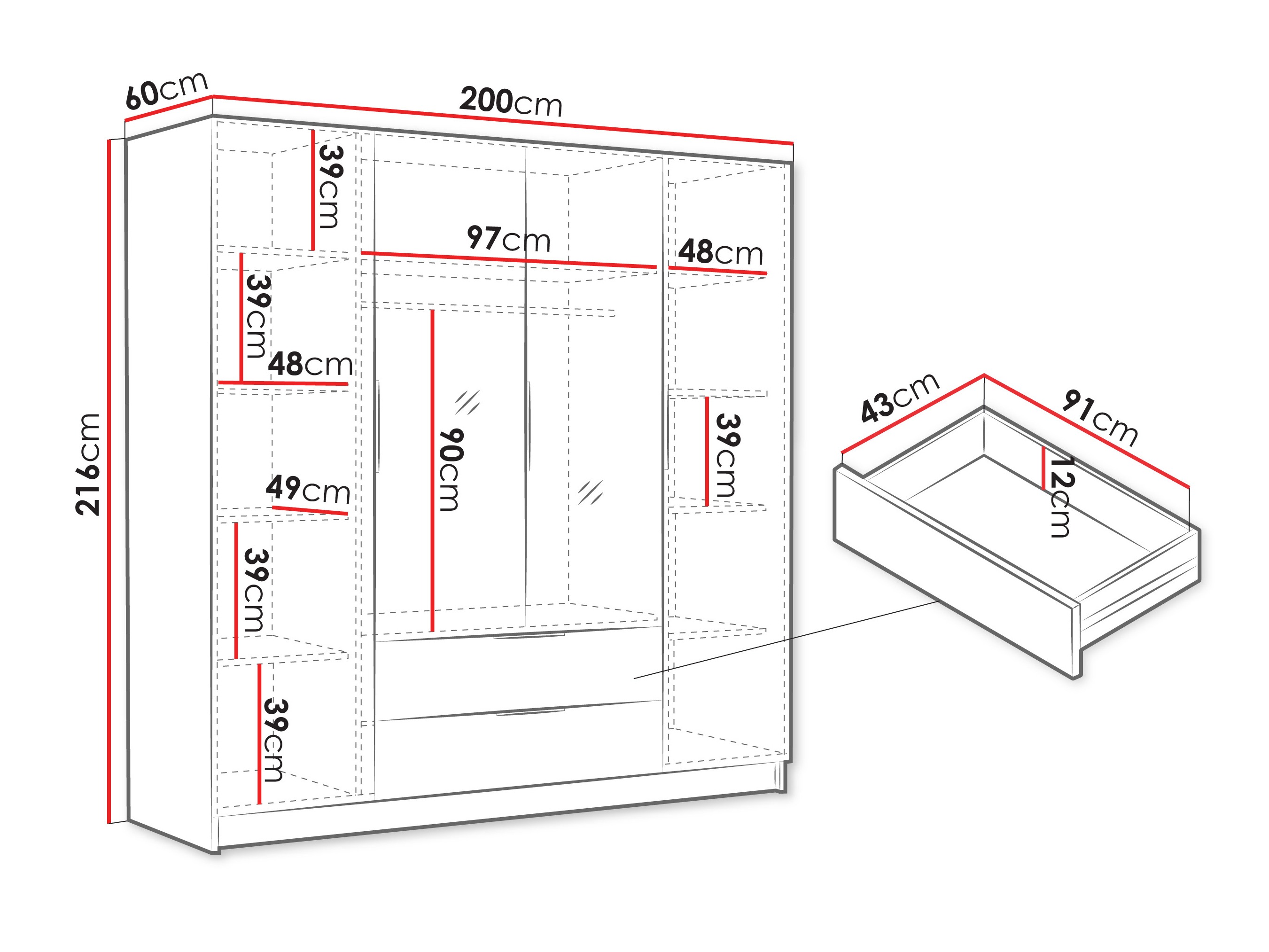 Armoire Closico Cadron II (Cachemire)