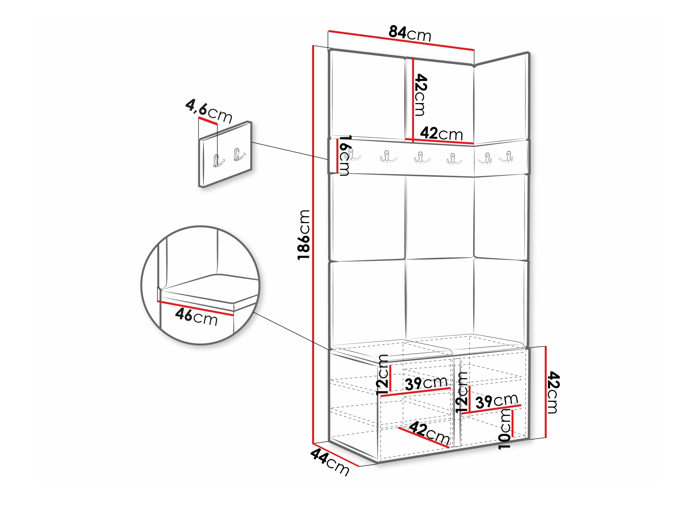 Meuble d'entrée Pinis I (Blanc)