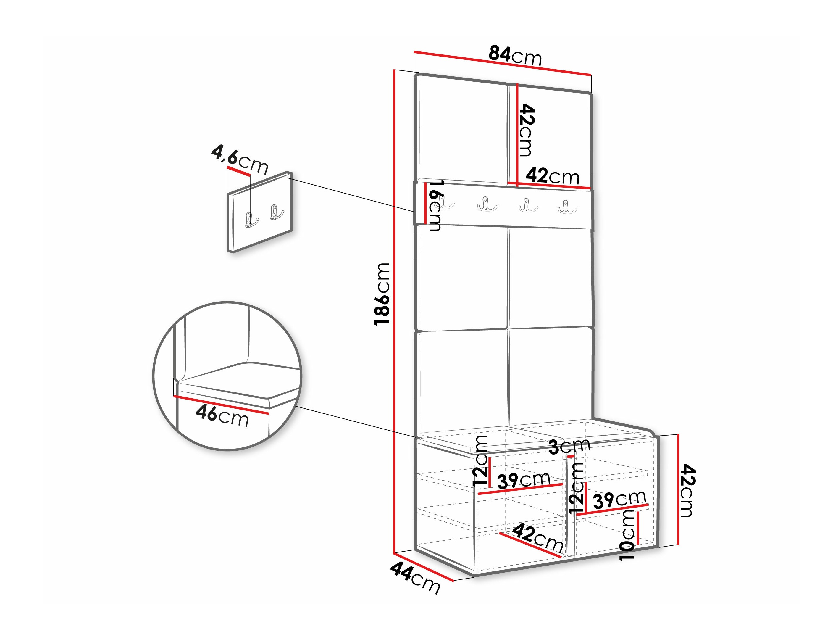 Meuble d'entrée Pinis IV (Blanc)