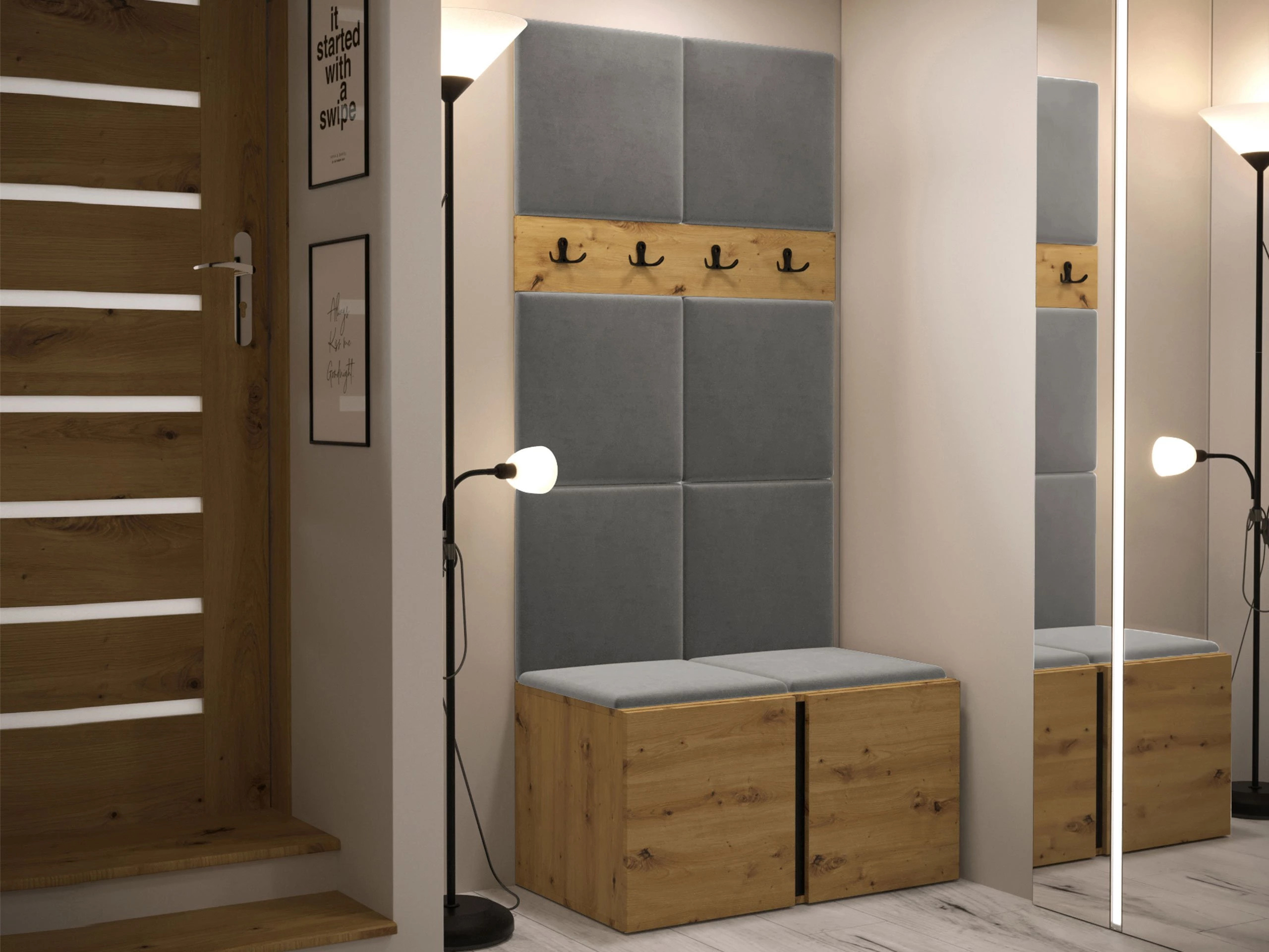 Meuble d'entrée Pinis IV (Chêne Artisan)