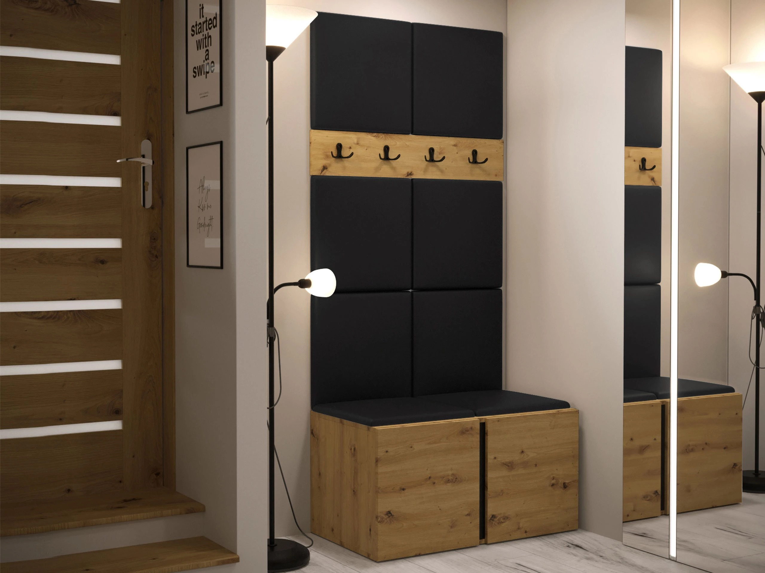 Meuble d'entrée Pinis IV (Faux cuir Soft 011)