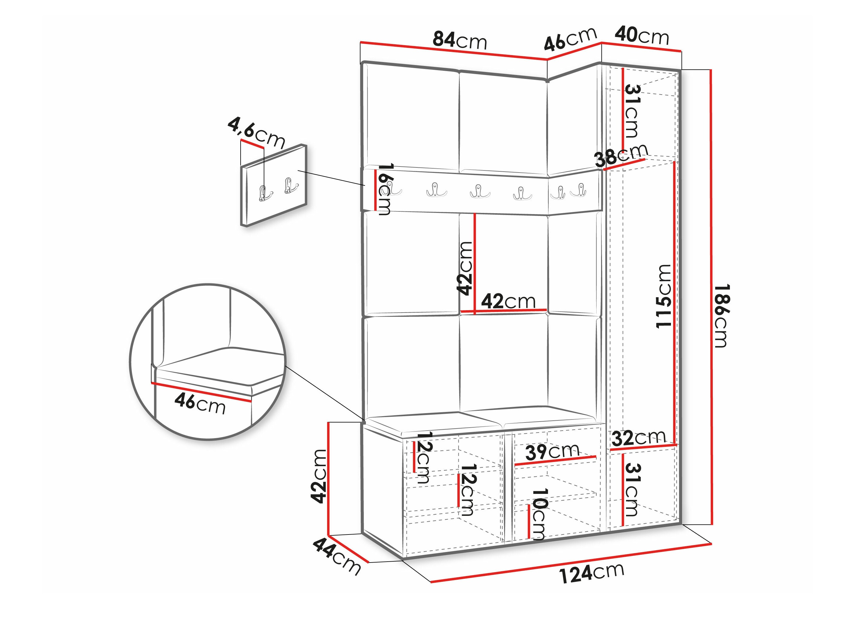 Meuble d'entrée Pinis IX (Graphite)