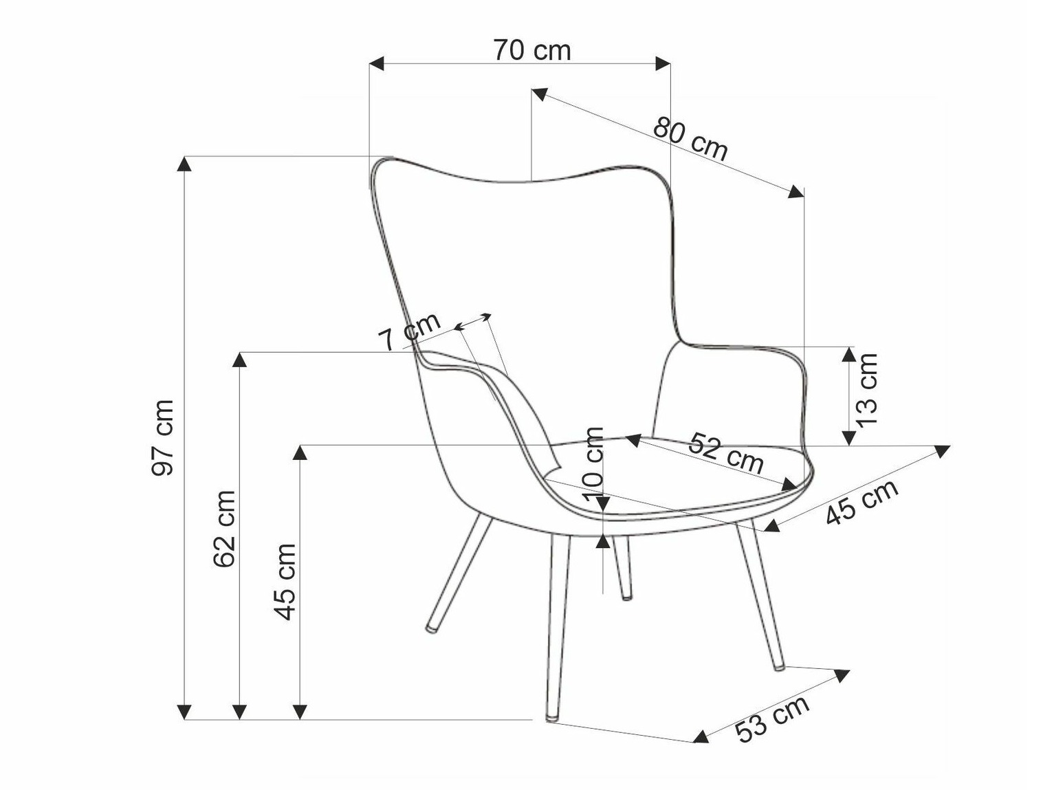 Fauteuil Houston 1610 (Jaune)