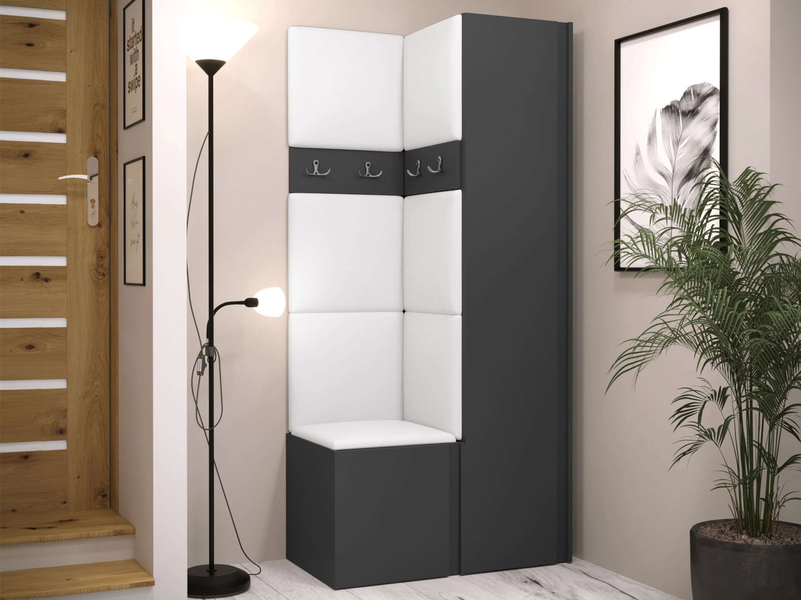 Meuble d'entrée Pinis XXIV (Faux cuir Soft 017)