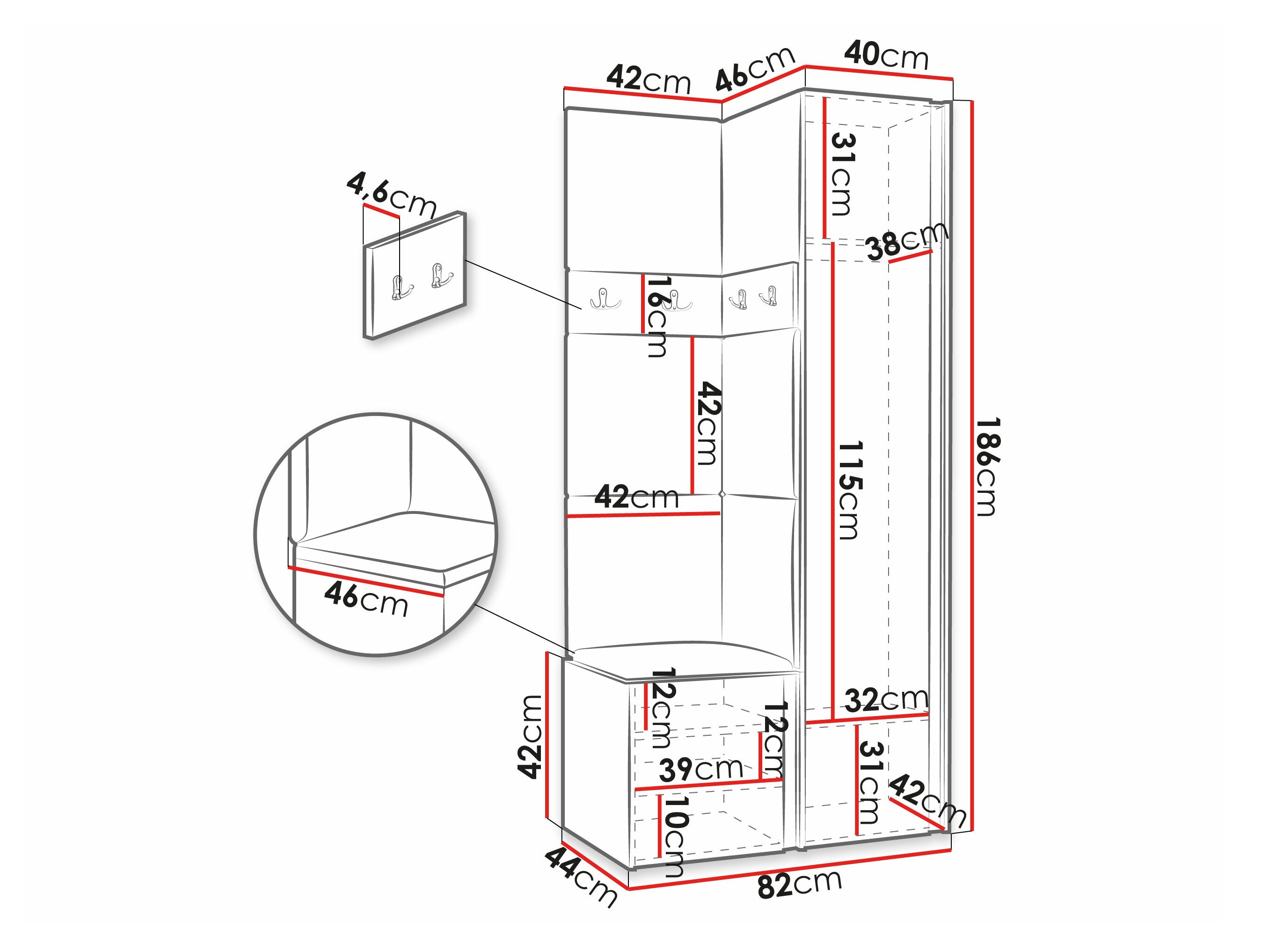 Meuble d'entrée Pinis XXV (Blanc)