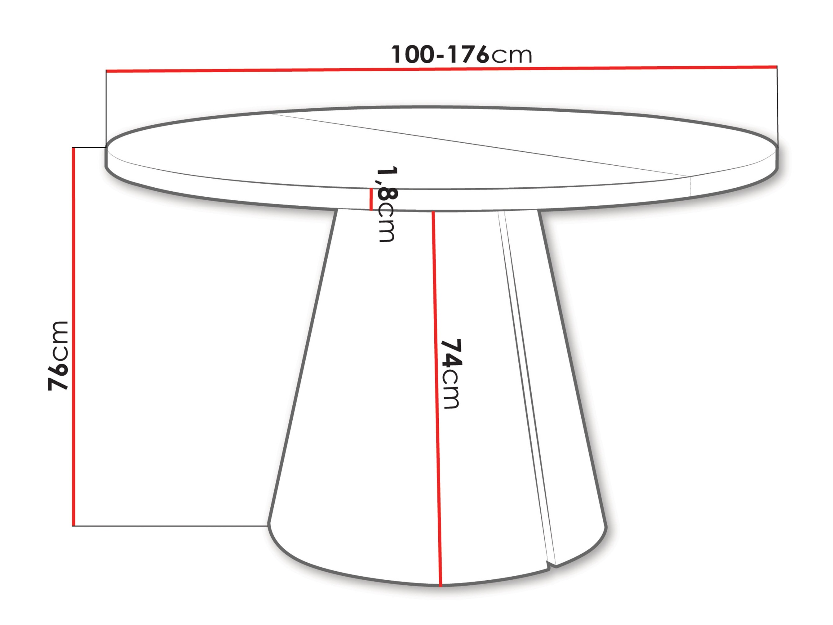 Table Oswego 165 (Blanc)