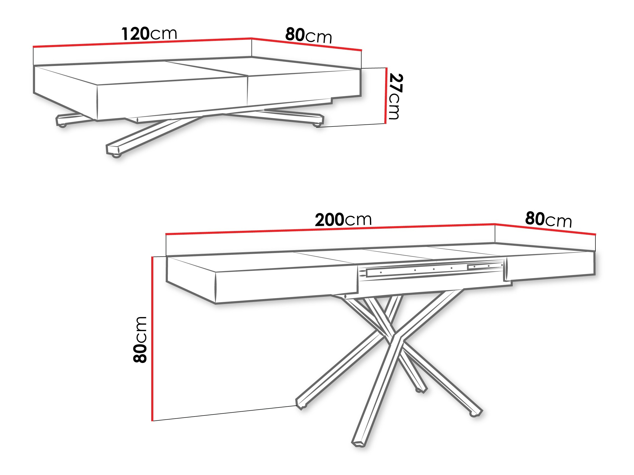 Table basse transformateur Oswego 177 (Chêne)