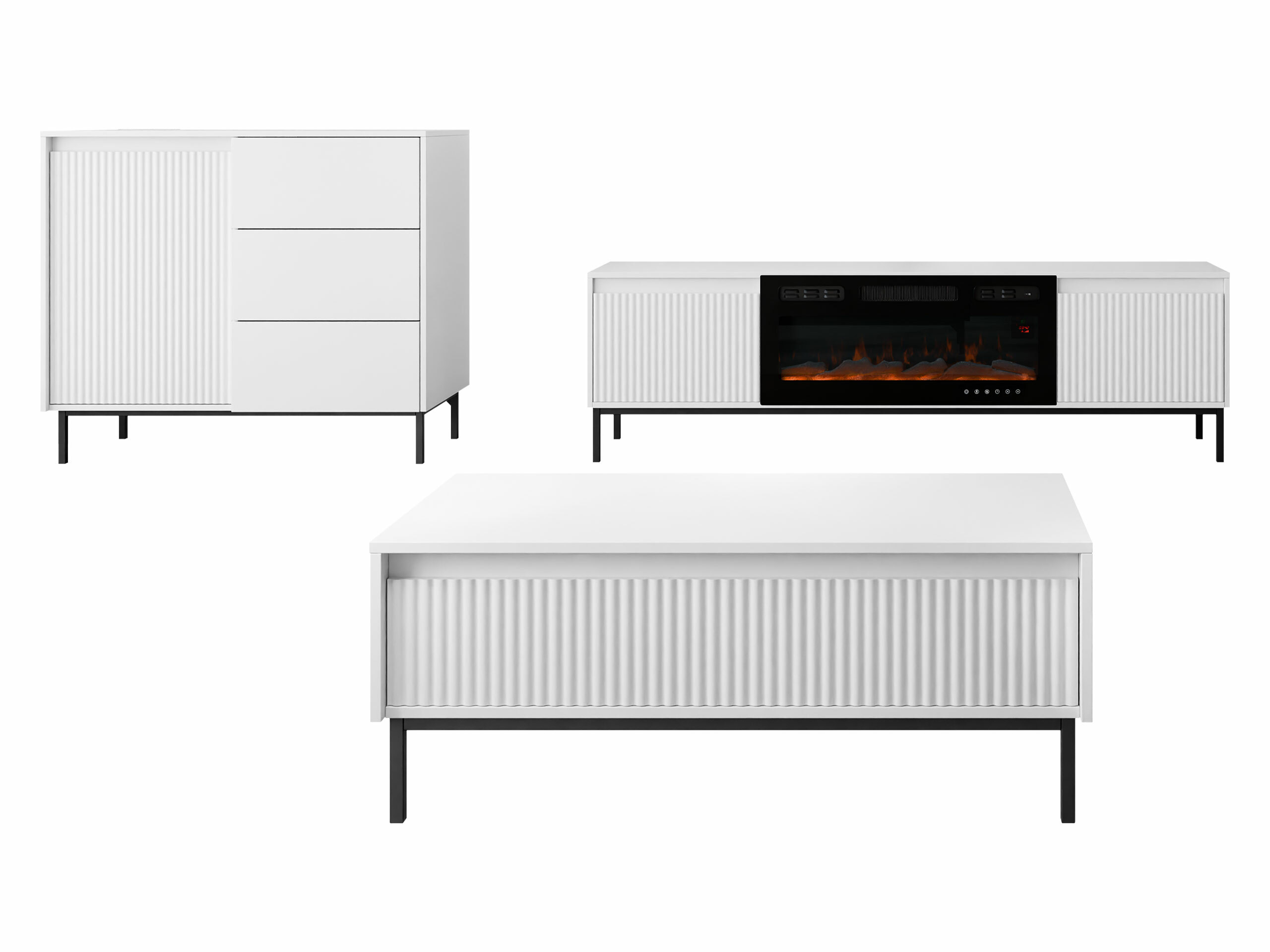Ensemble de salon Comfivo Delruva IV (Blanc)