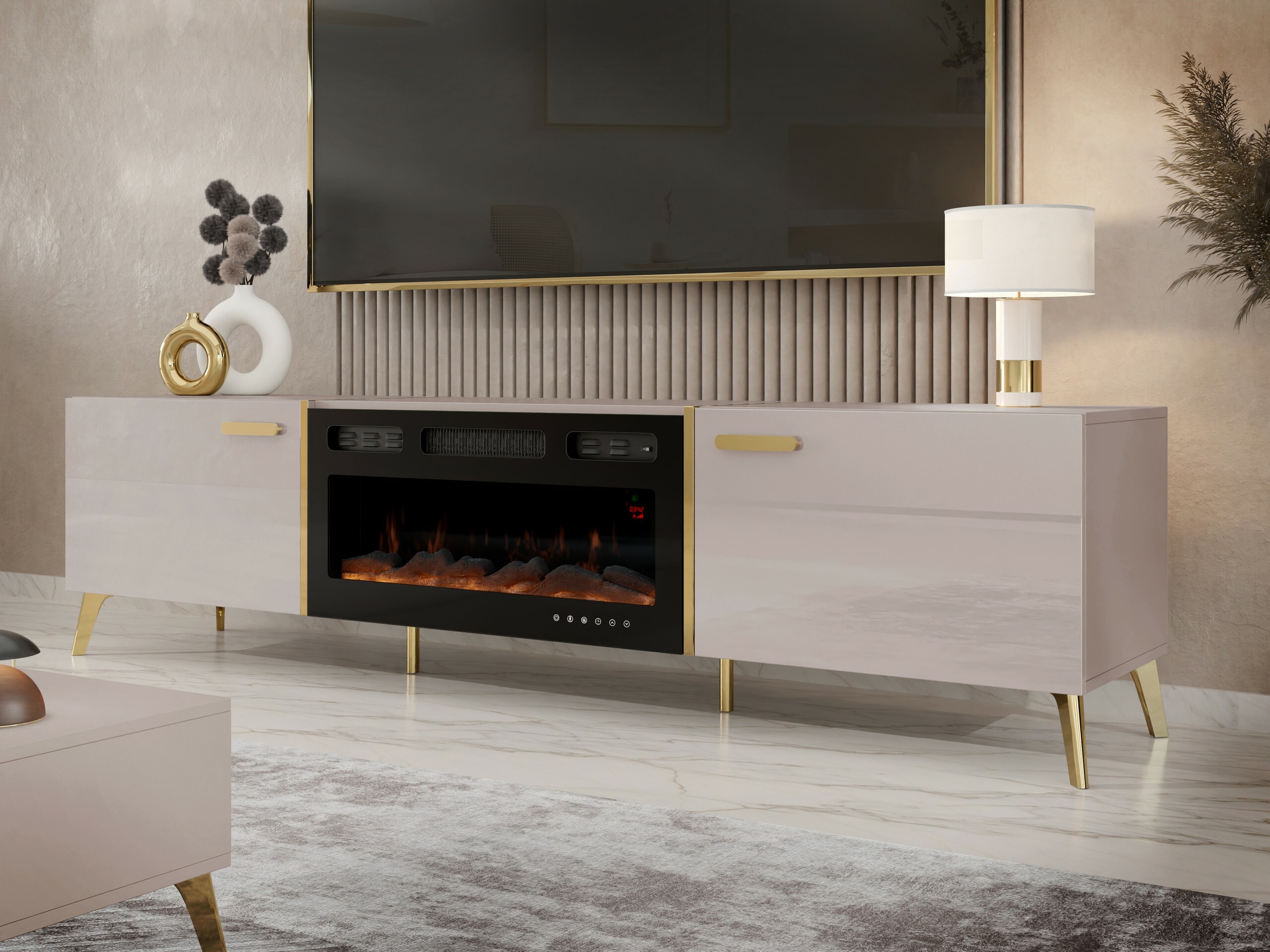 Meuble TV Comfivo Capella III (Cachemire + Cachemire Brillant)