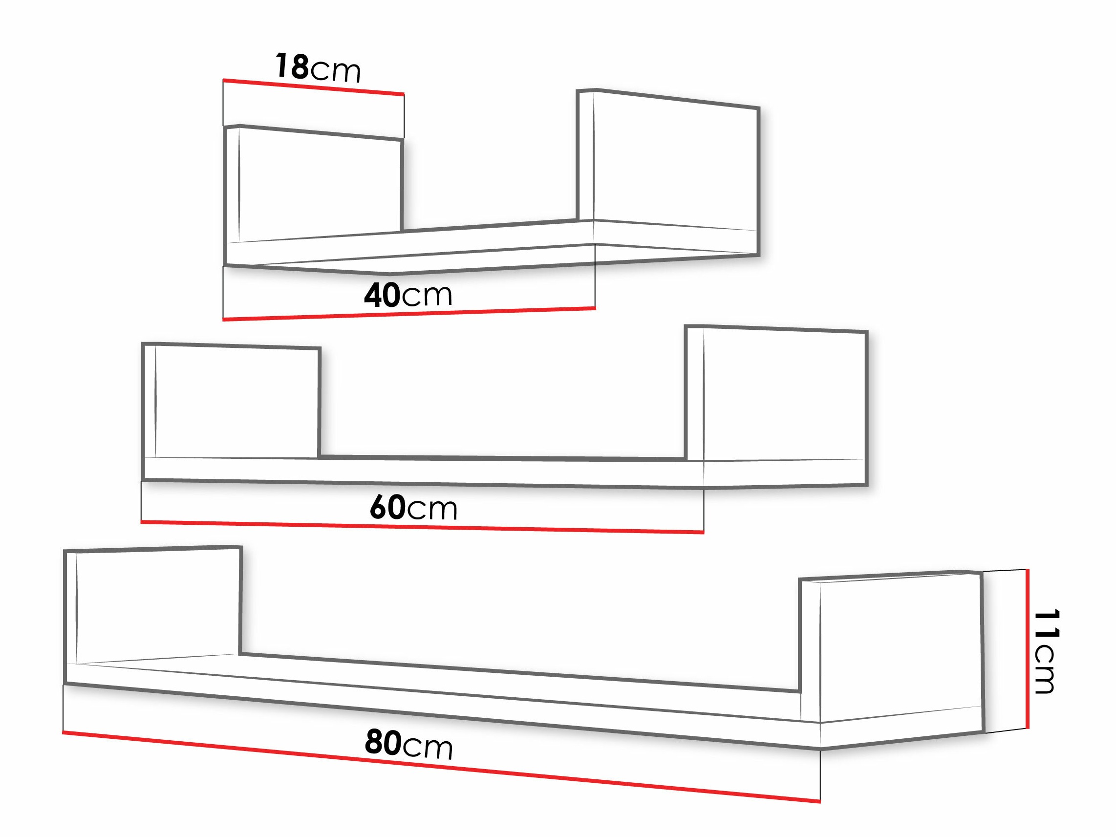 Ensemble d'étagères murales Lexicon (Blanc)