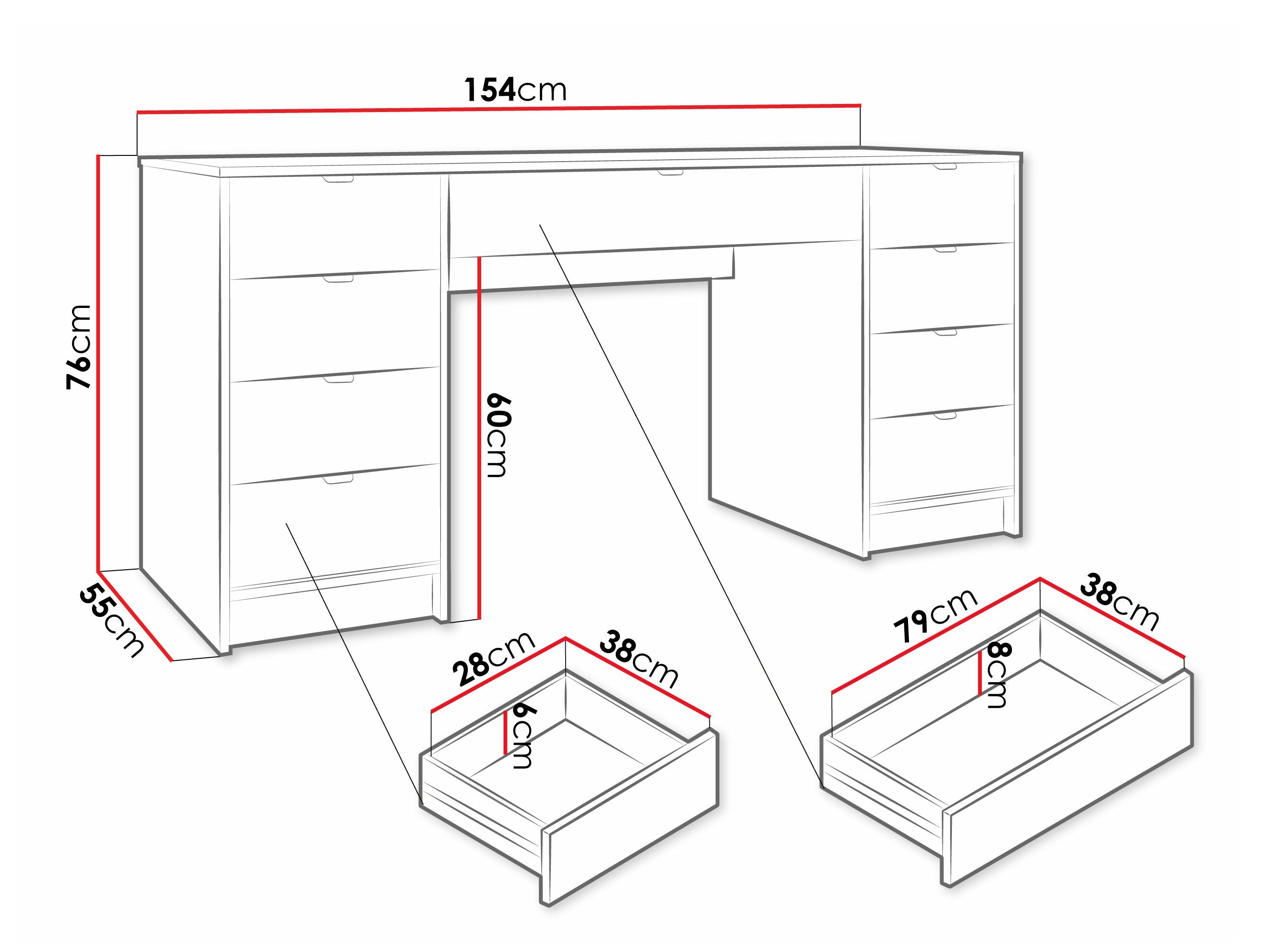 Bureau Comfivo Papilio I (Blanc)