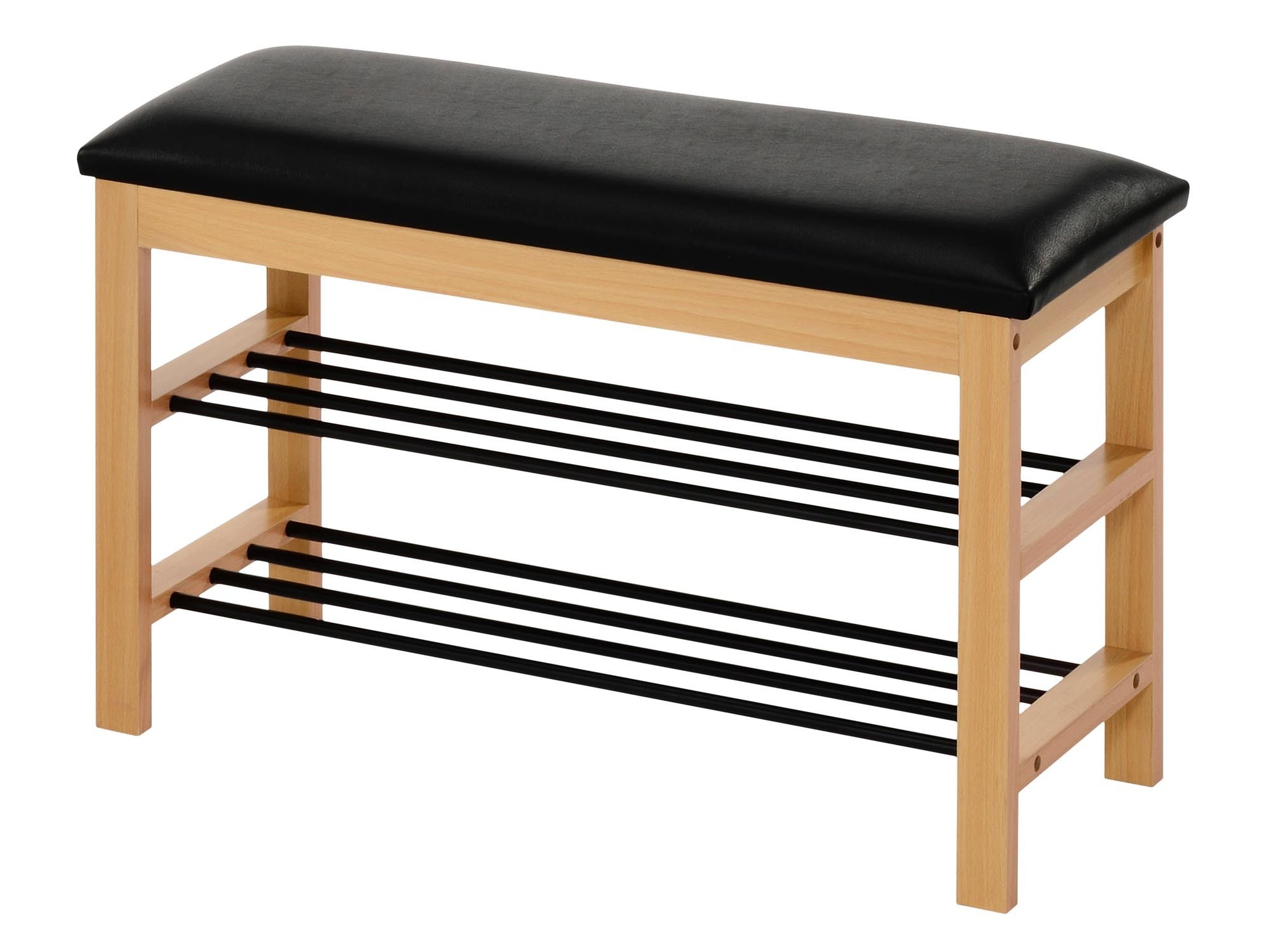 Meuble à chaussures Houston 967 (Bois massif + Noir)