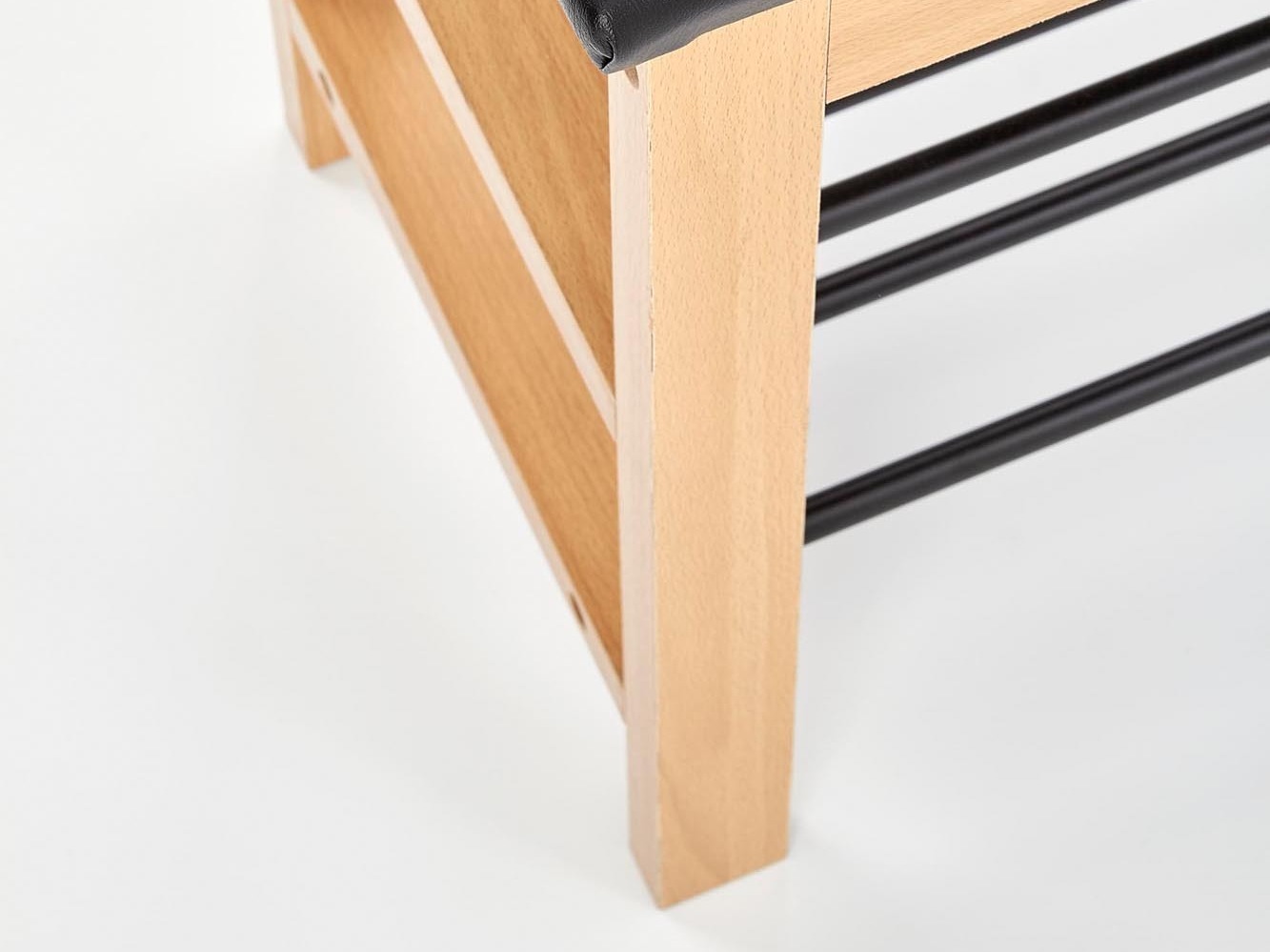 Meuble à chaussures Houston 967 (Bois massif + Noir)