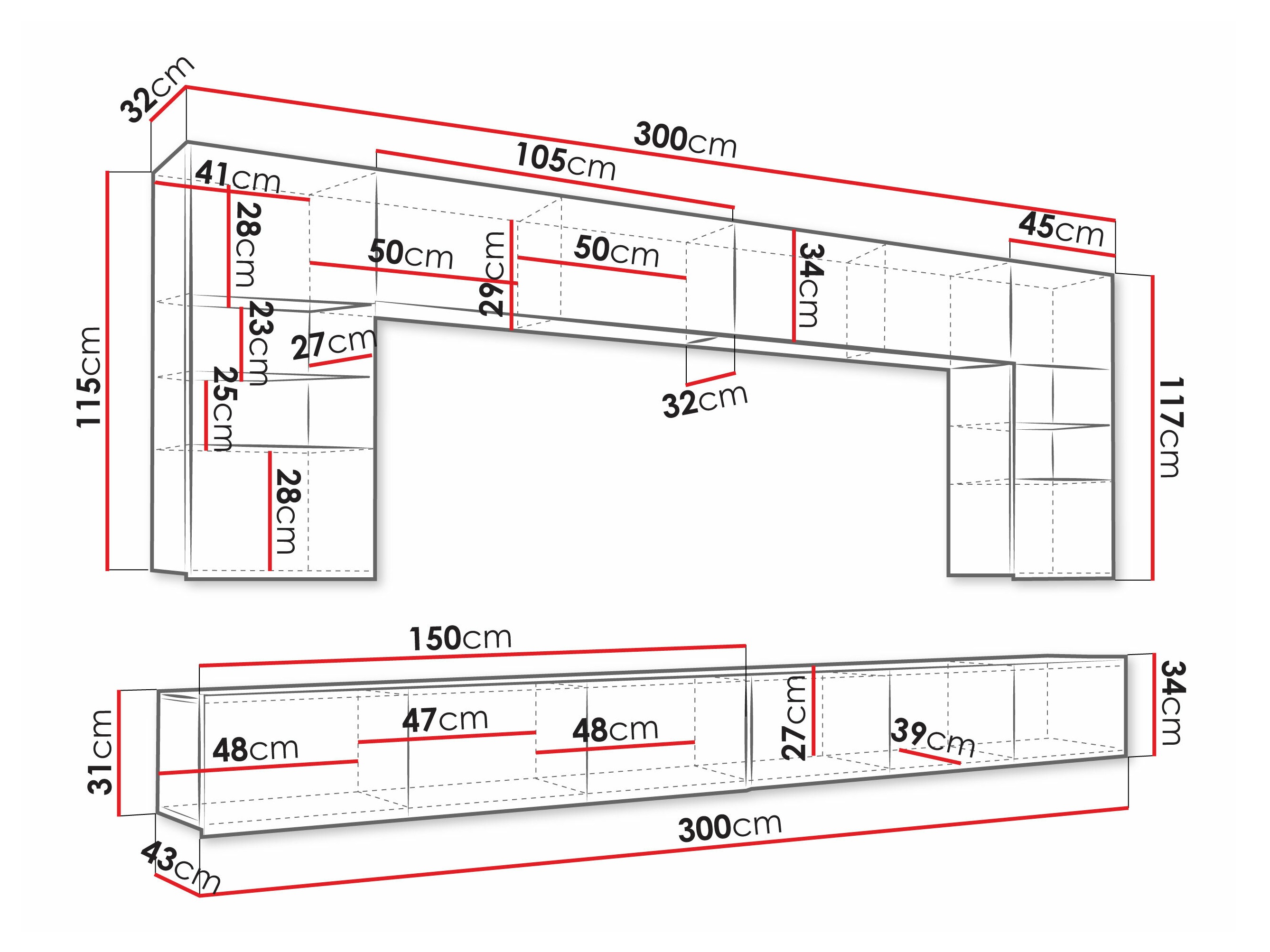 Ensemble de salon Remus I (Blanc + Blanc brillant)