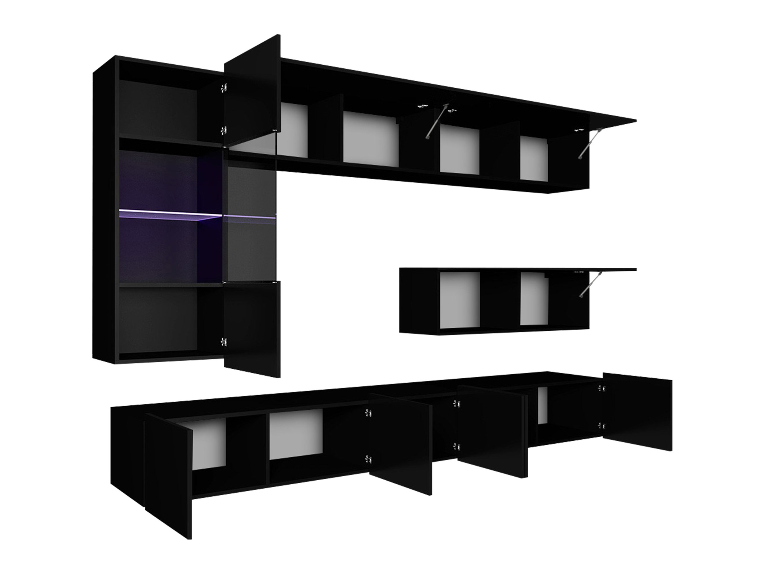 Ensemble de salon Remus IV (Noir + Noir brillant)