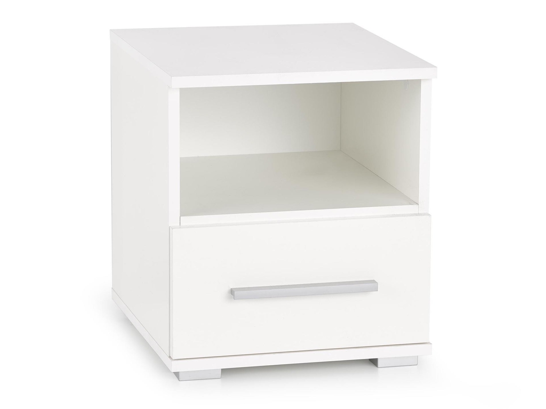 Table de chevet Cirveso 111 (Blanc + Blanc brillant)