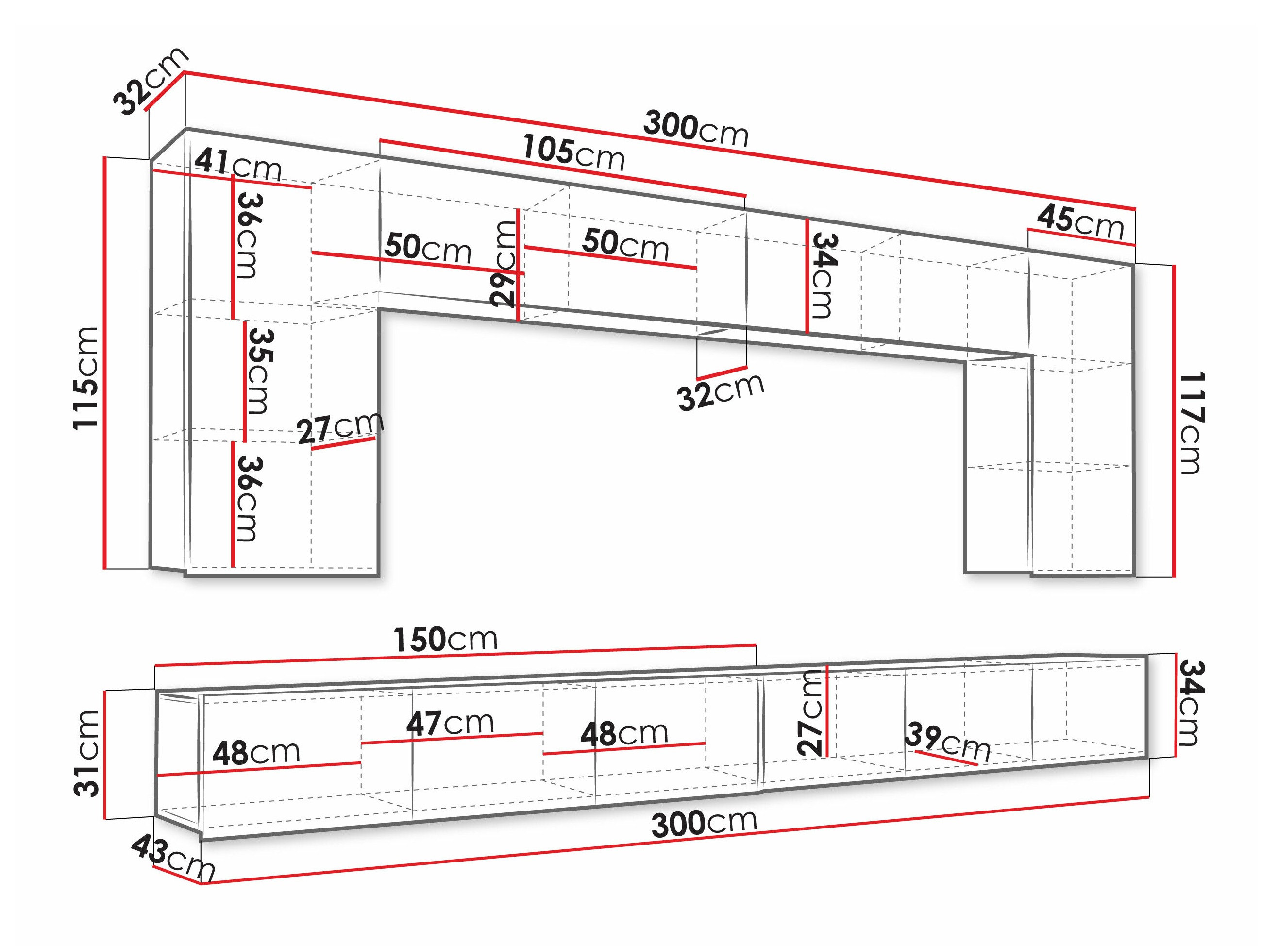 Ensemble de salon Remus XIII (Blanc + Blanc brillant)