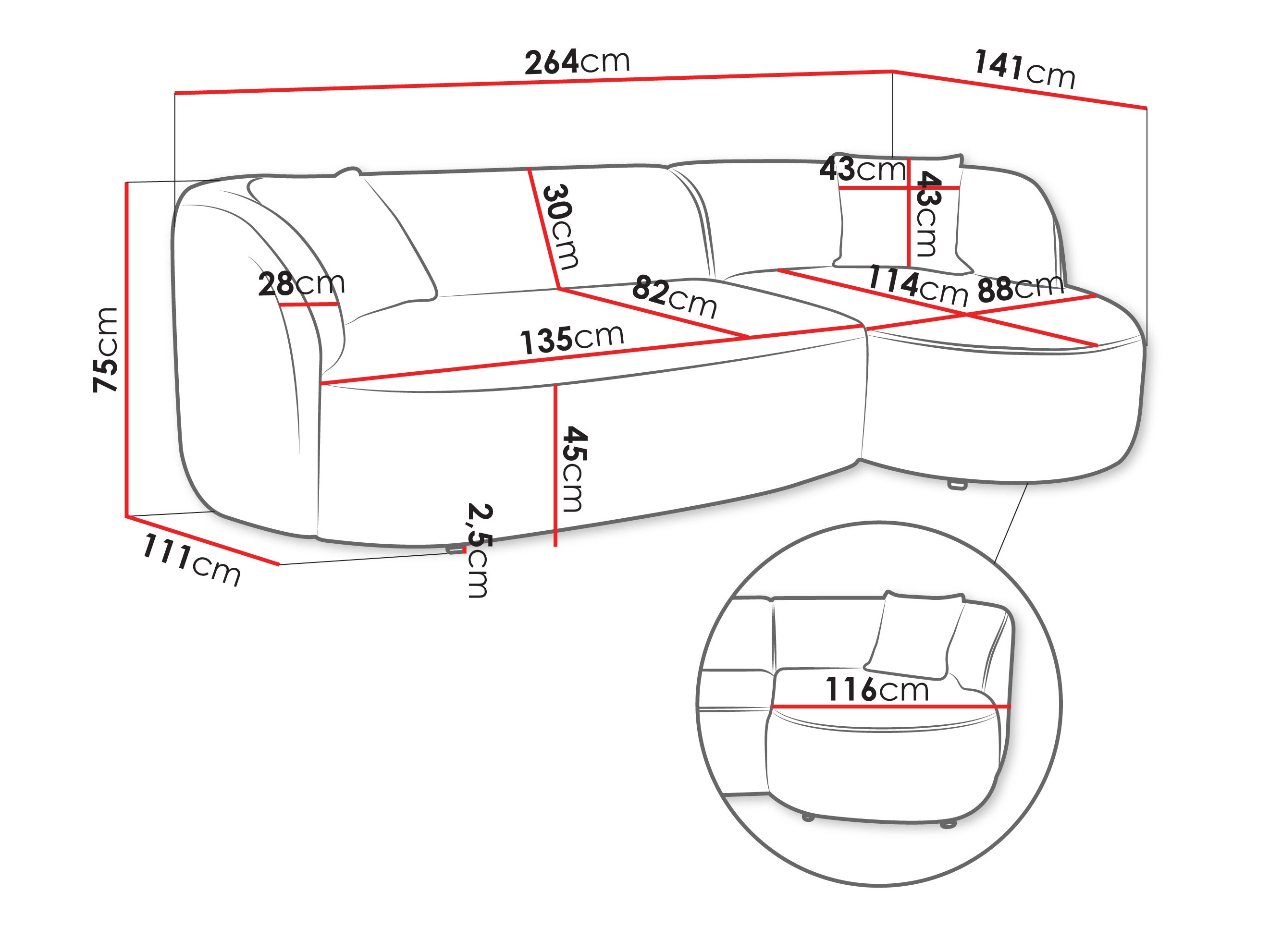 Canapé d'angle TrendyNest Gubor (Euphoria 01)