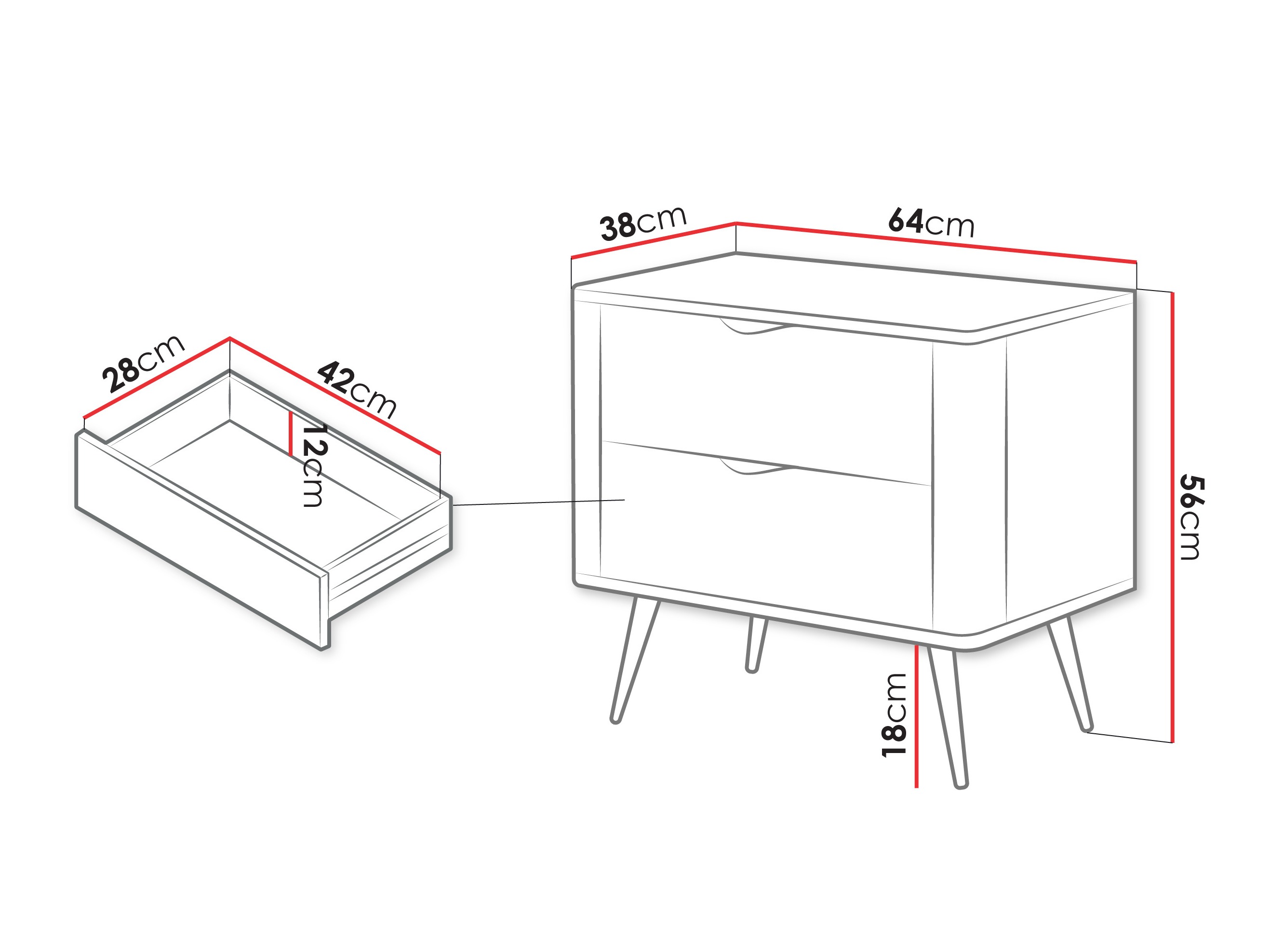 Table de chevet Lectum (Beige)