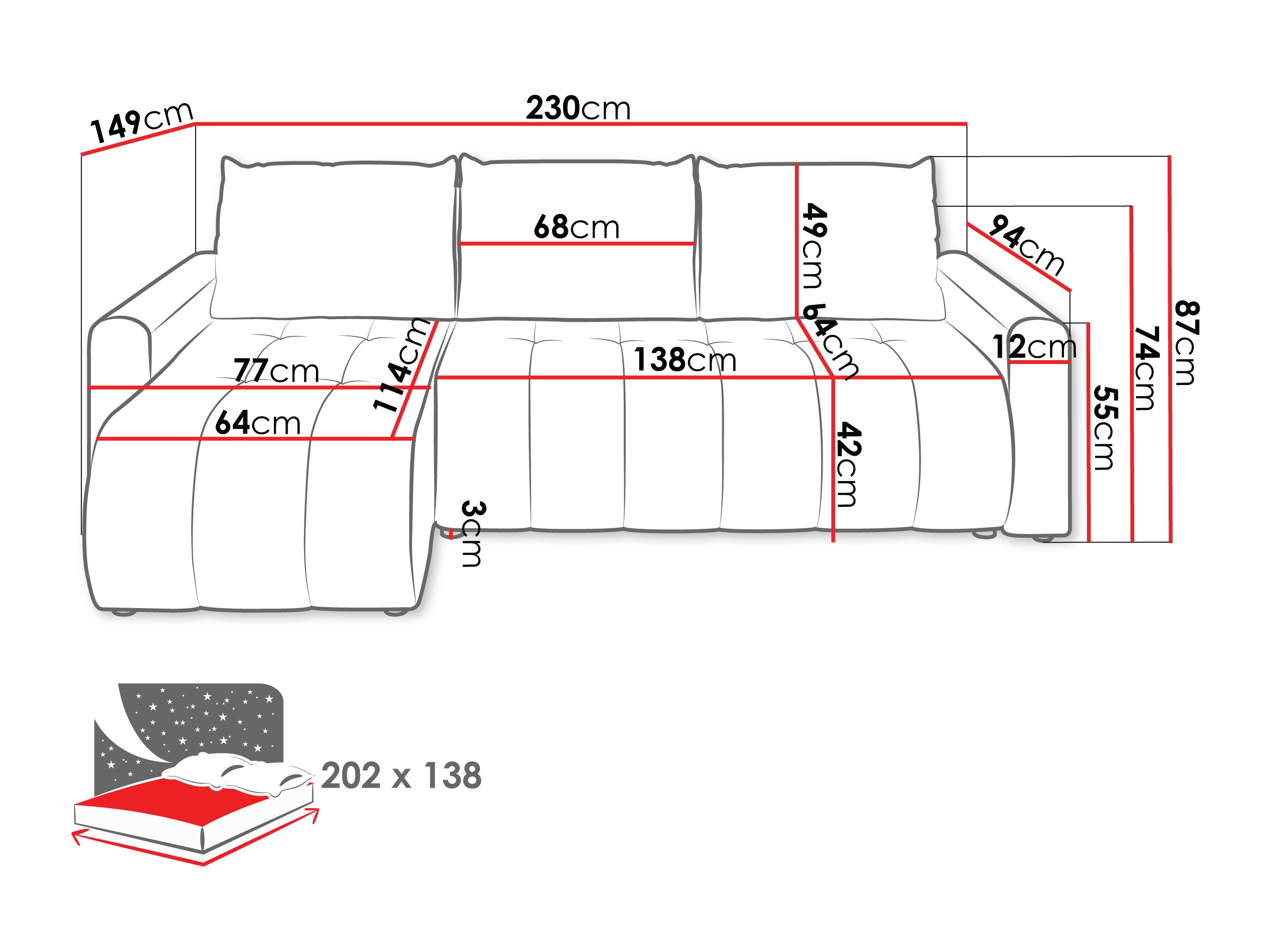 Canapé d'angle Specio (Polo 872)