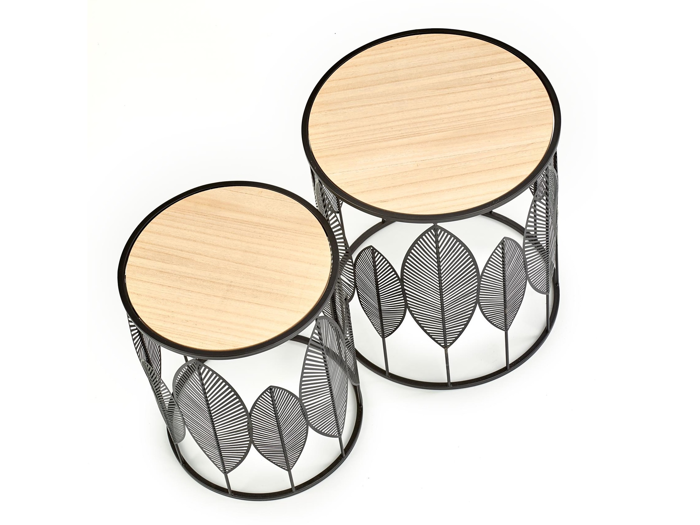 Ensemble de tables d'appoint Houston 974 (Noir + Clair bois)