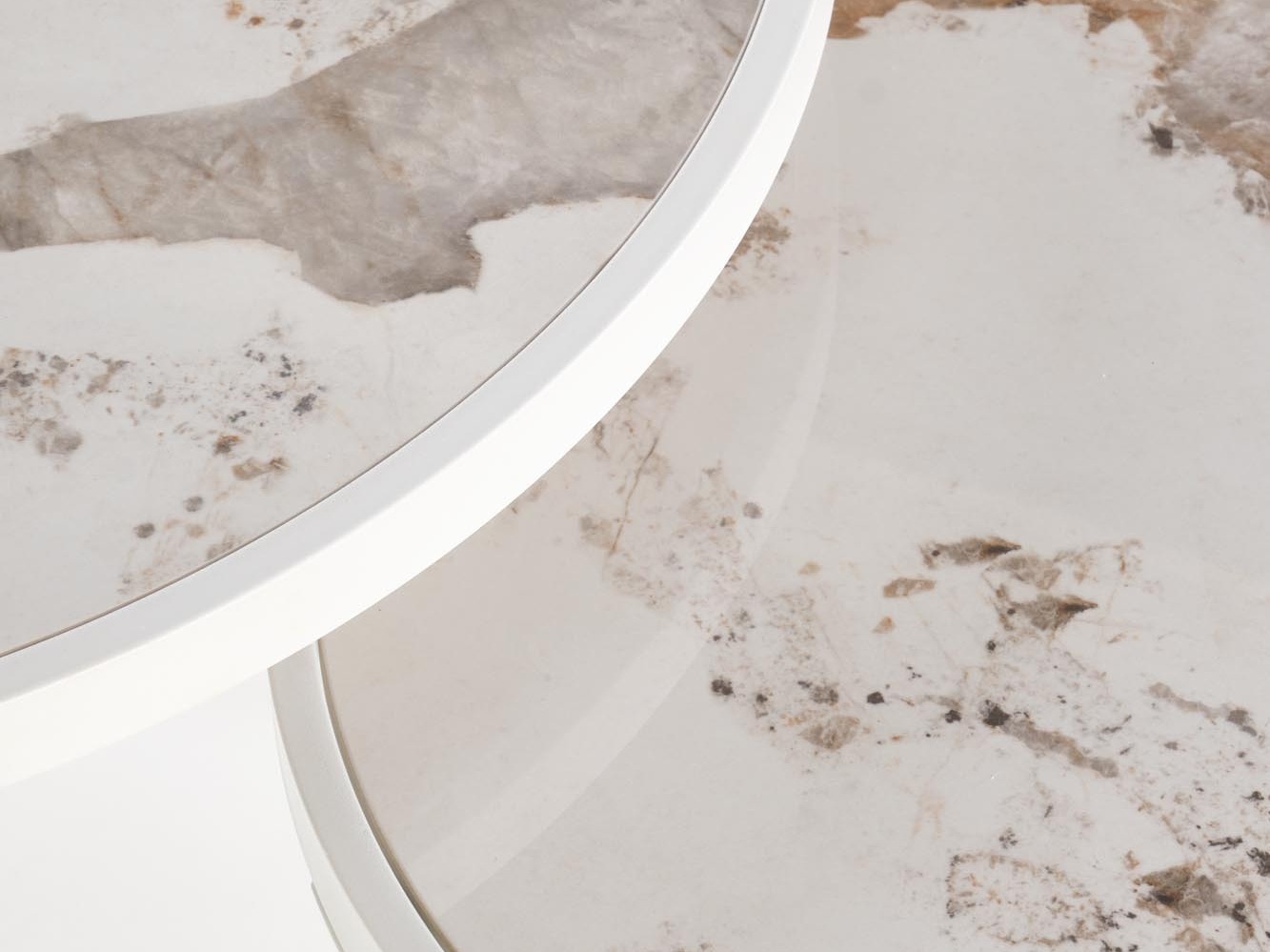 Ensemble tables basses Houston 1658 (Blanc + Marbre blanc)