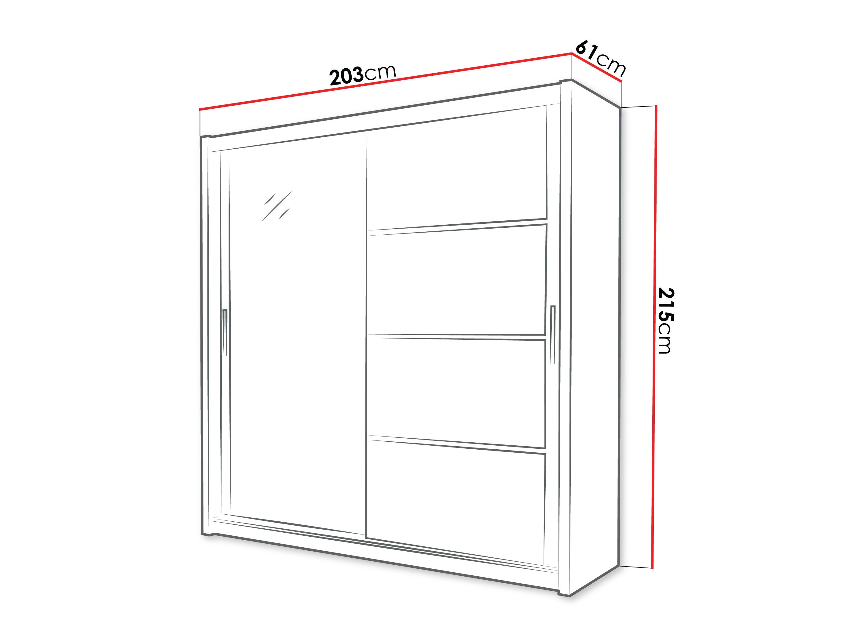 Armoire Honolulu 111 (Blanc + Blanc brillant)