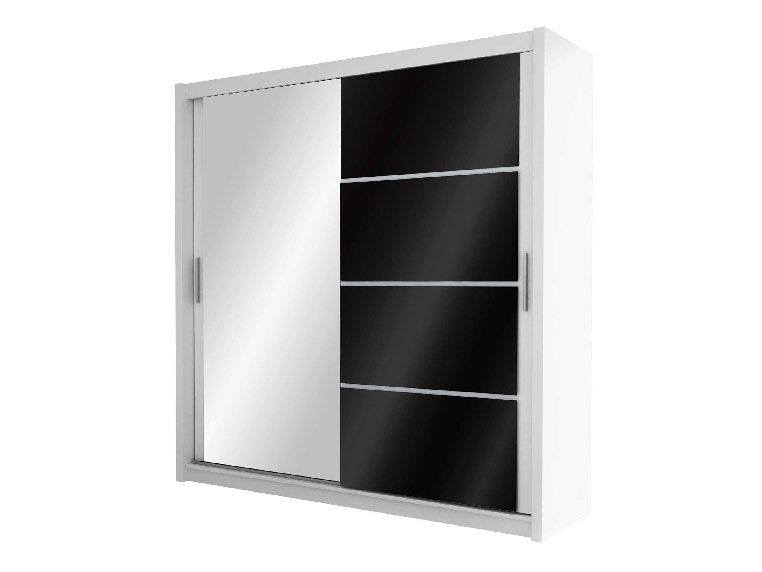 Armoire Honolulu 111 (Blanc + Noir brillant)