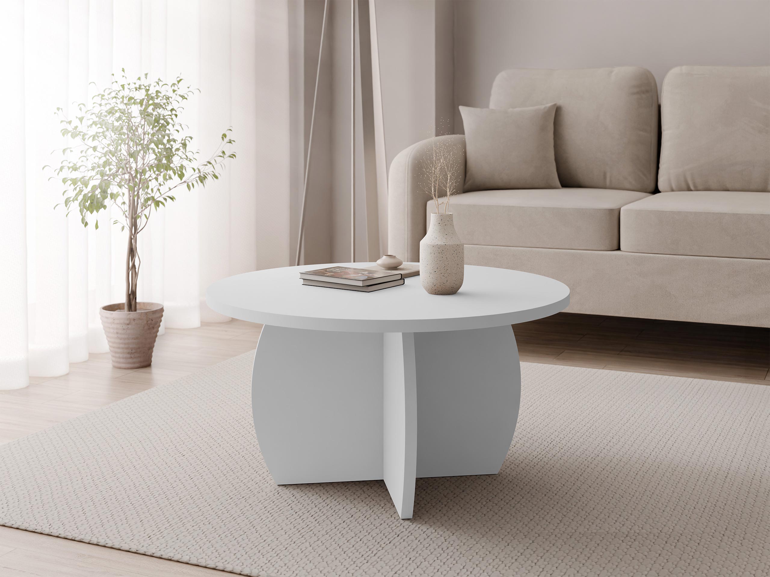 Table basse Comfivo Pagas (Blanc)