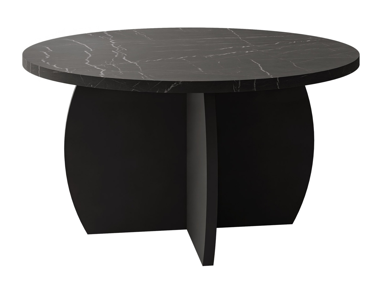 Table basse Comfivo Pagas (Marbre noir + Noir)