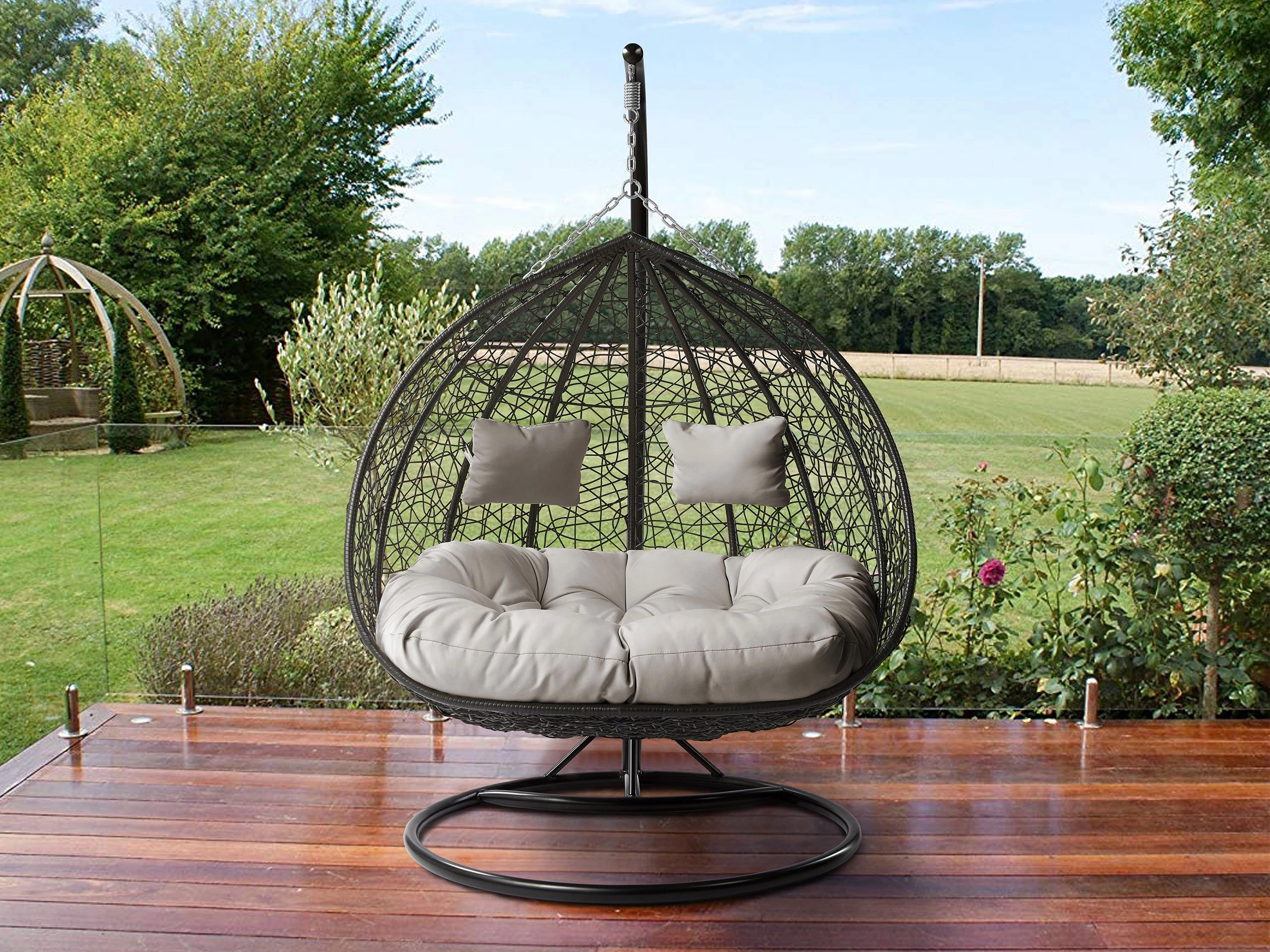 Chaise suspendu Comfivo Audos (Gris + Gris clair)