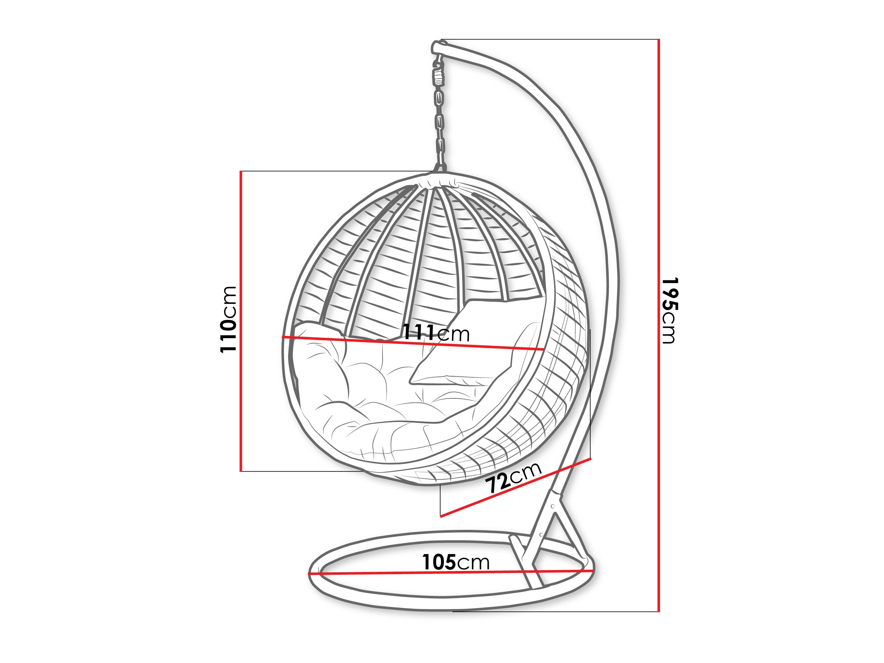Chaise suspendu Comfivo Hederis