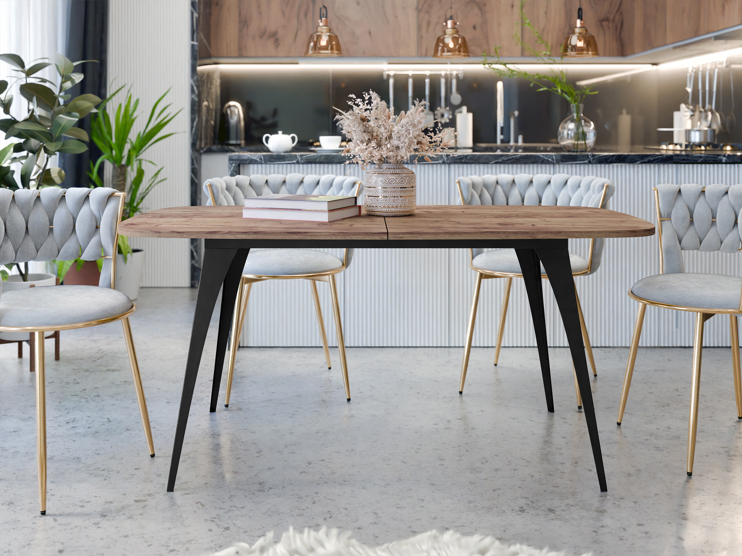 Table Oswego 131 (Chêne doré artisanal)