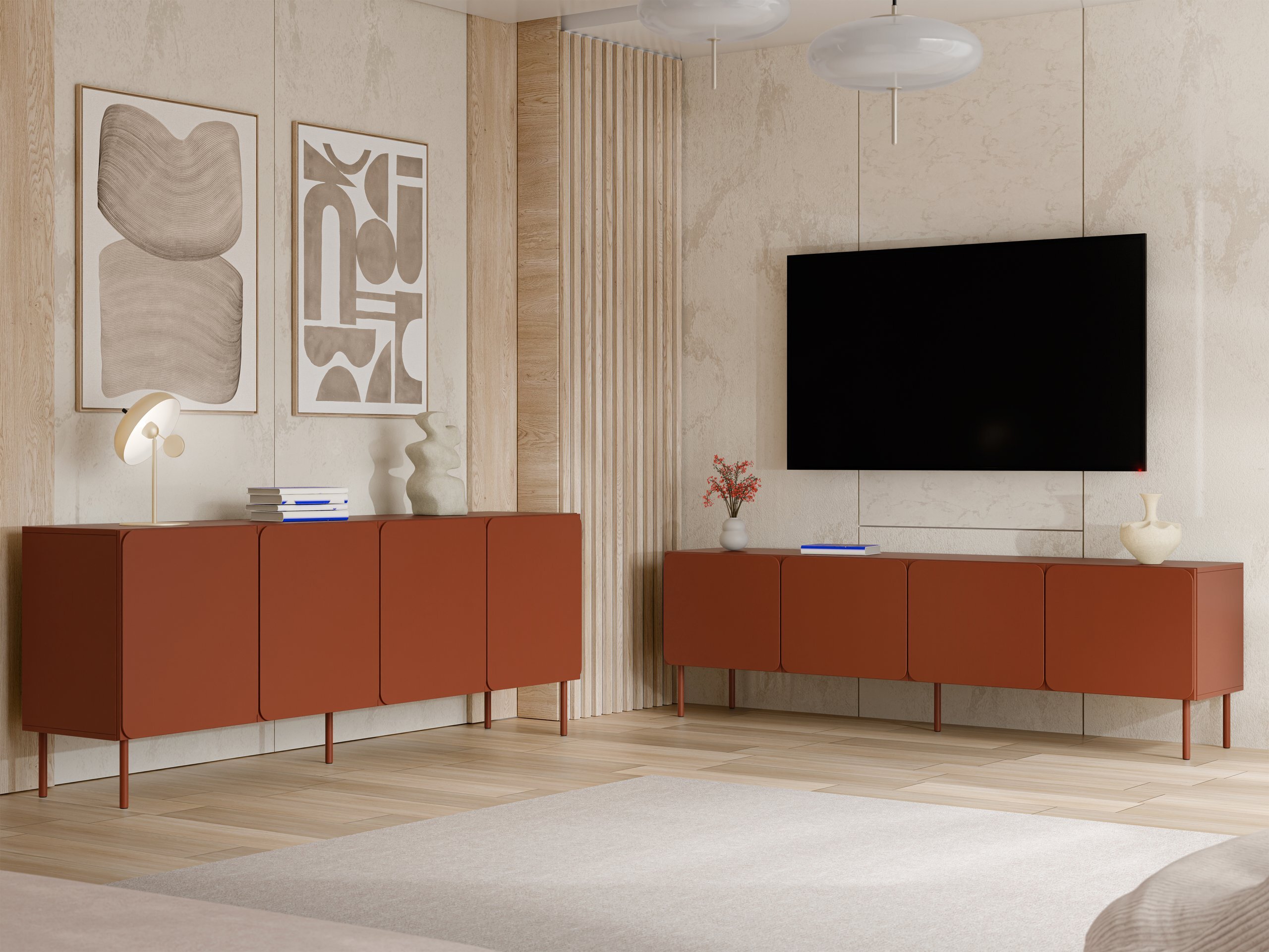 Ensemble de salon Fentore 103 (Rouge)