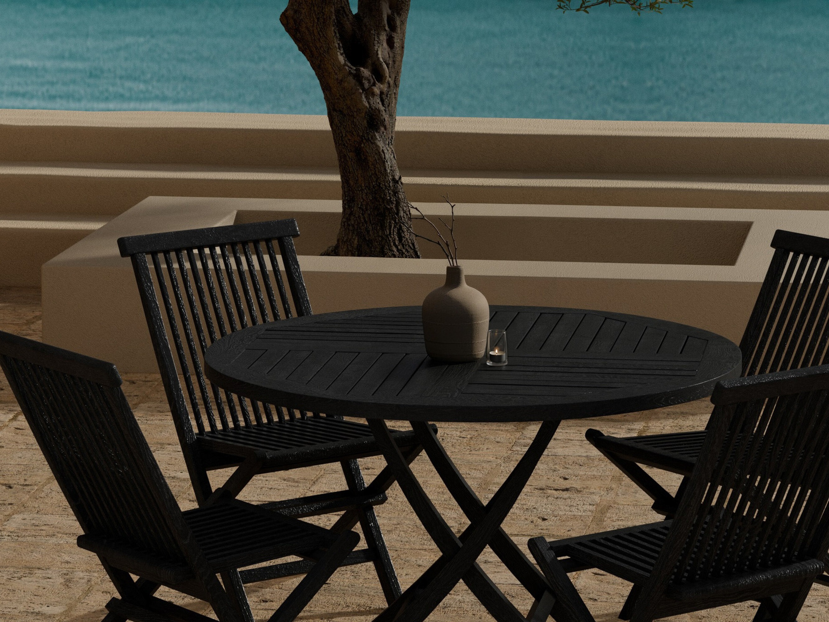 Ensemble table et chaises Nunova 145 (Noir)