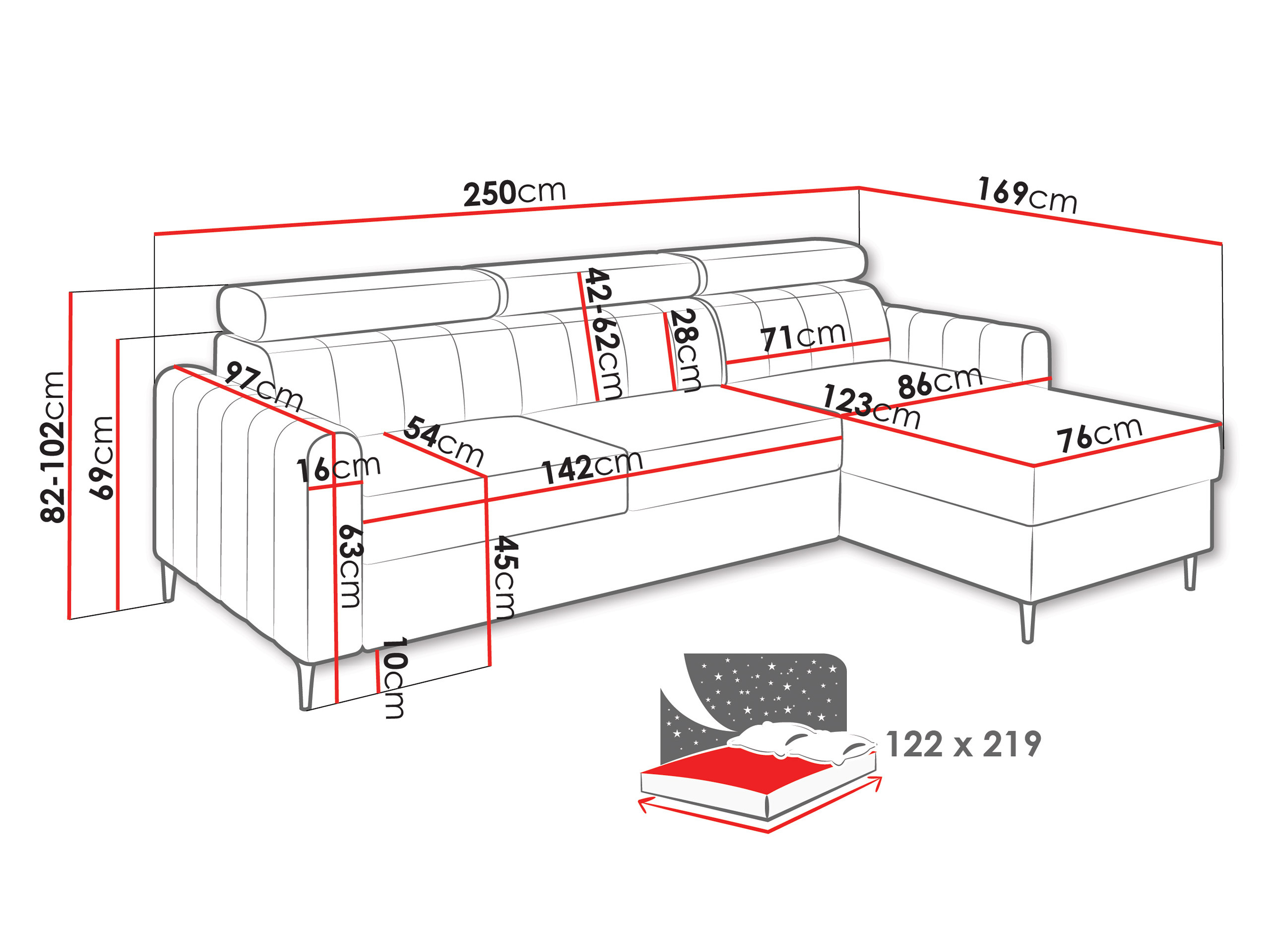 Canapé d'angle Stonecrest 111 (Cruz 35)