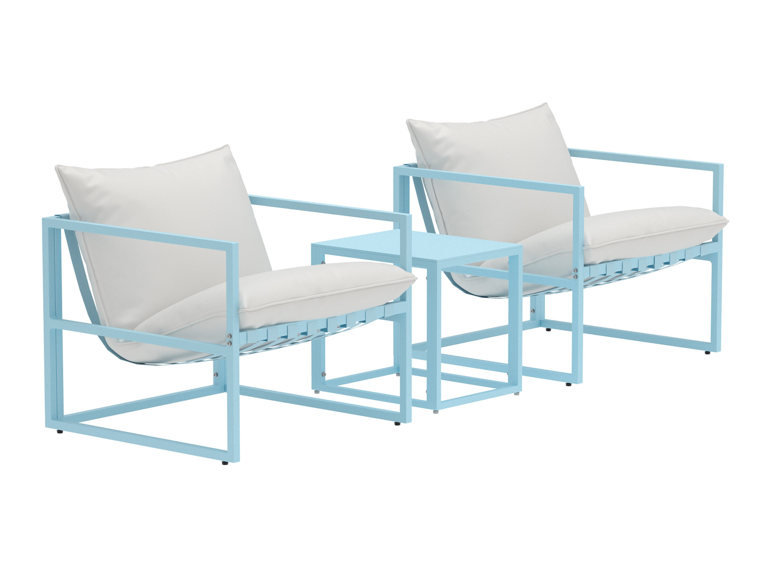 Ensemble de mobilier de jardin Dallas 5186 (Bleu clair + Beige)