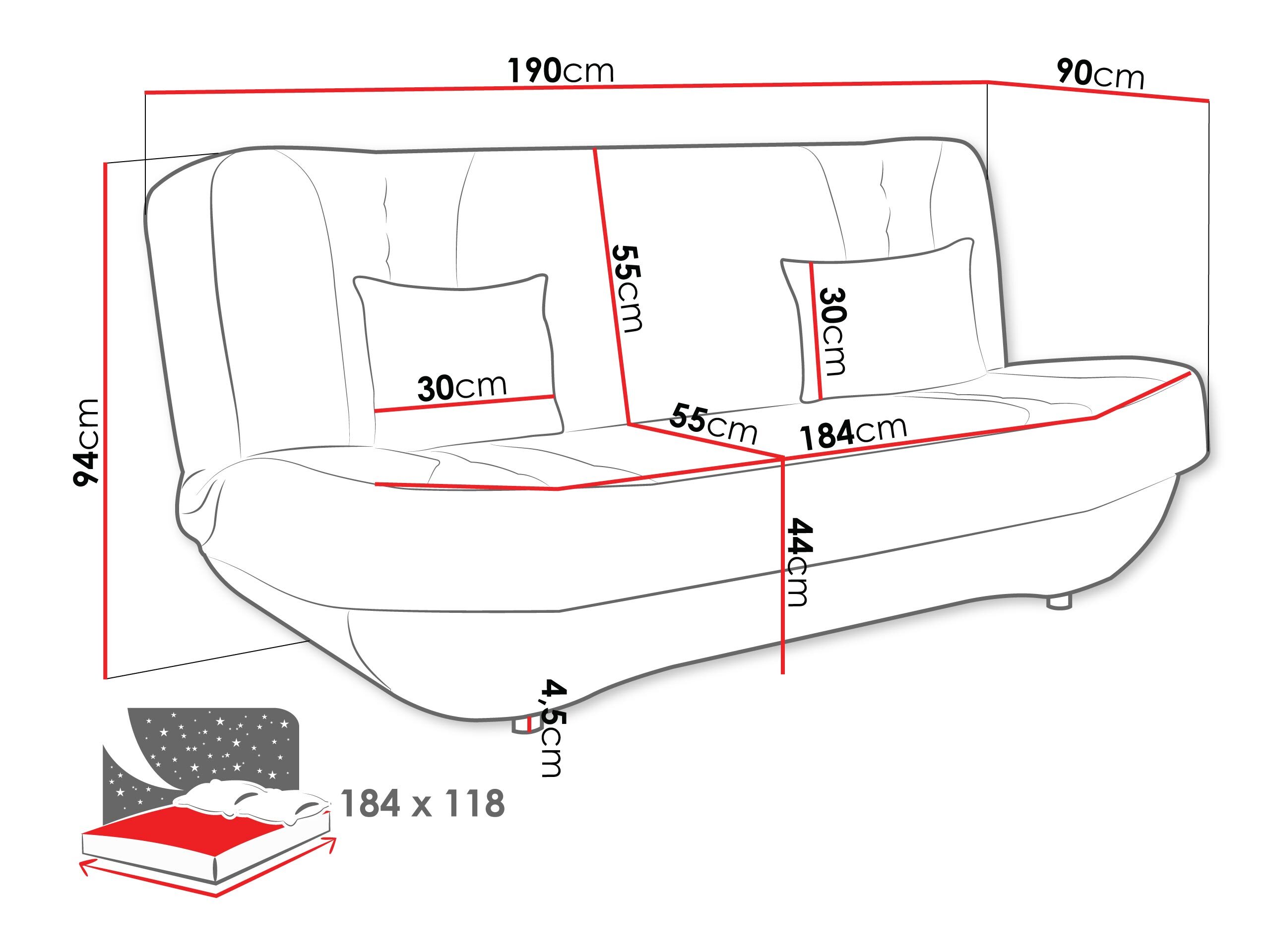 Canapé convertible Comfivo Cervus (Margo 227.09)