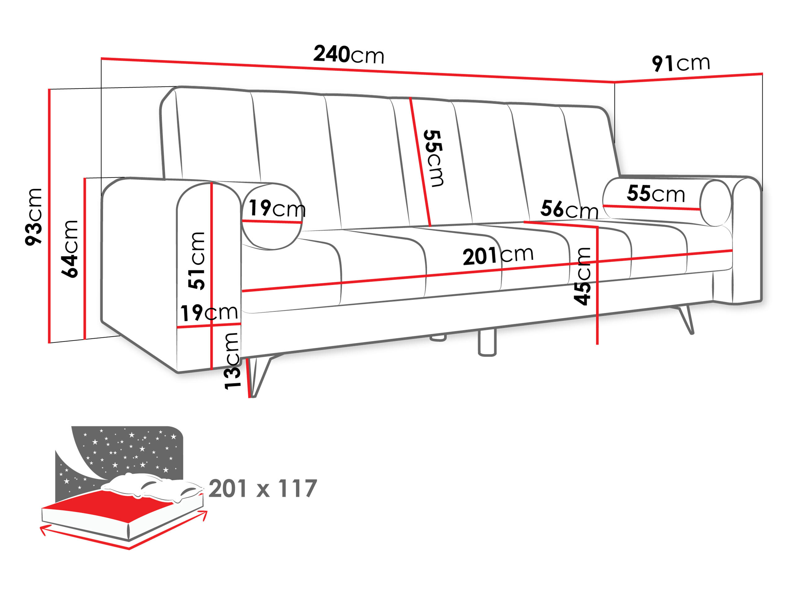 Canapé convertible Comfivo Luda (Sandu 224.02)