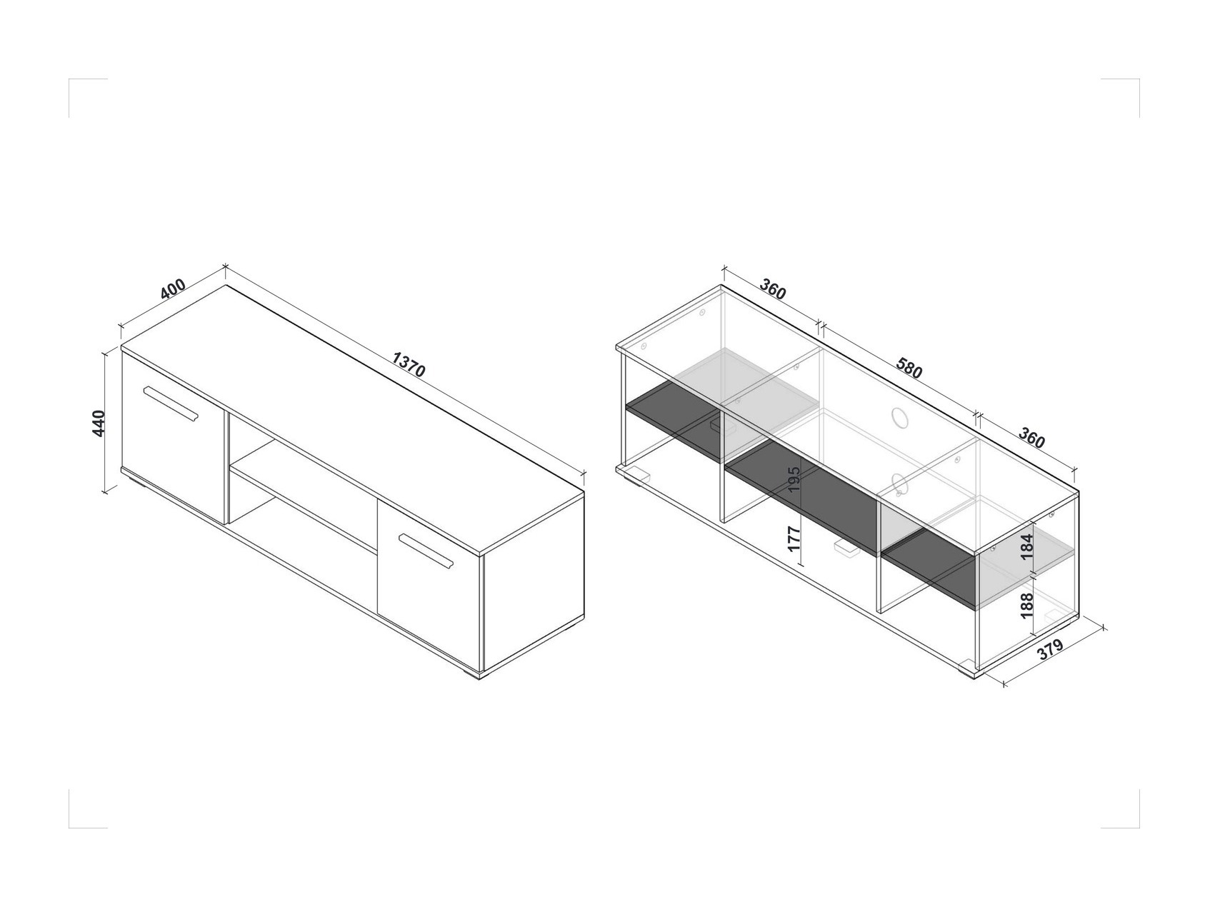 Meuble TV Cirveso 109 (Sonoma chêne)