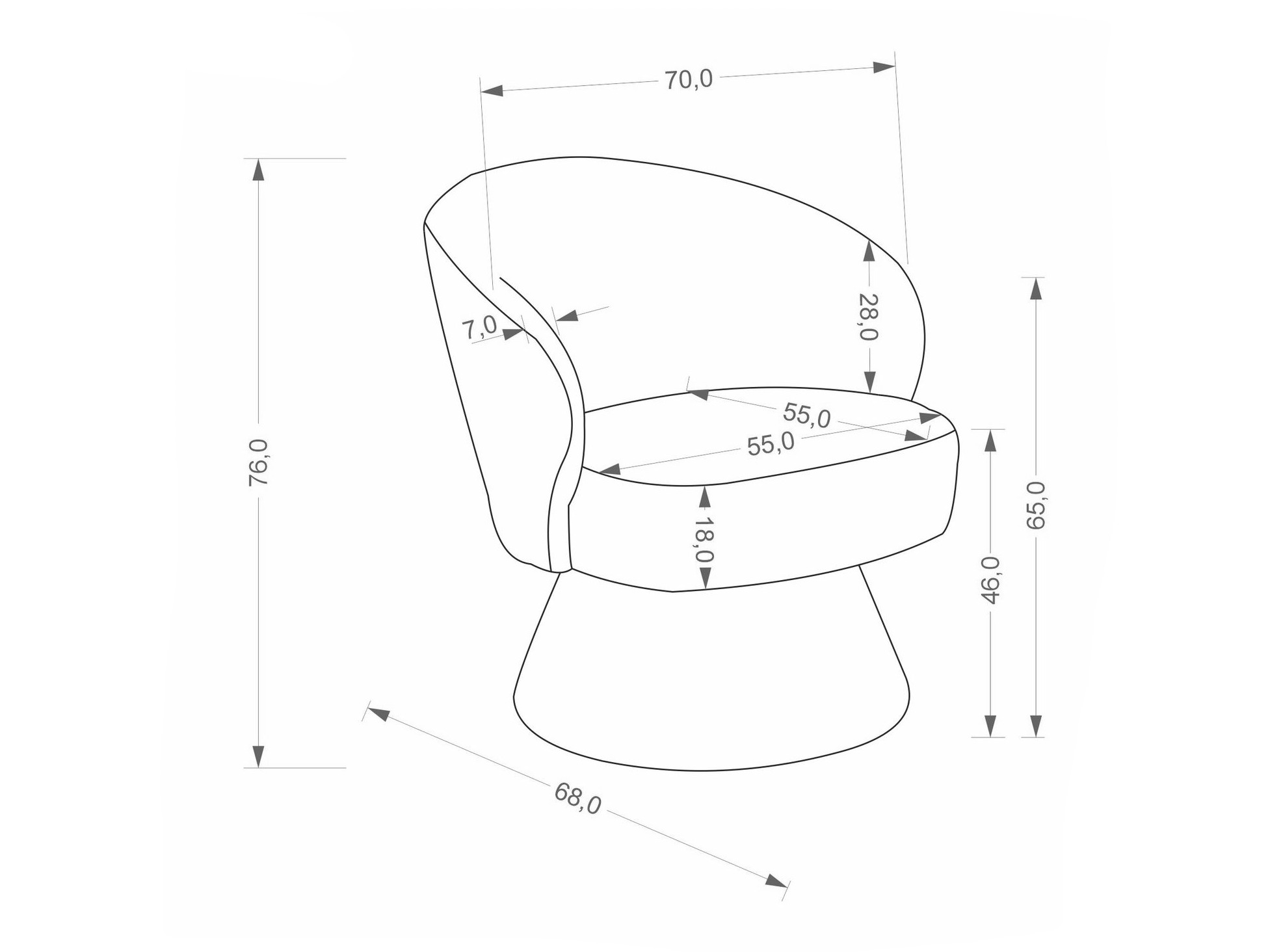 Fauteuil Houston 2102 (Gris)