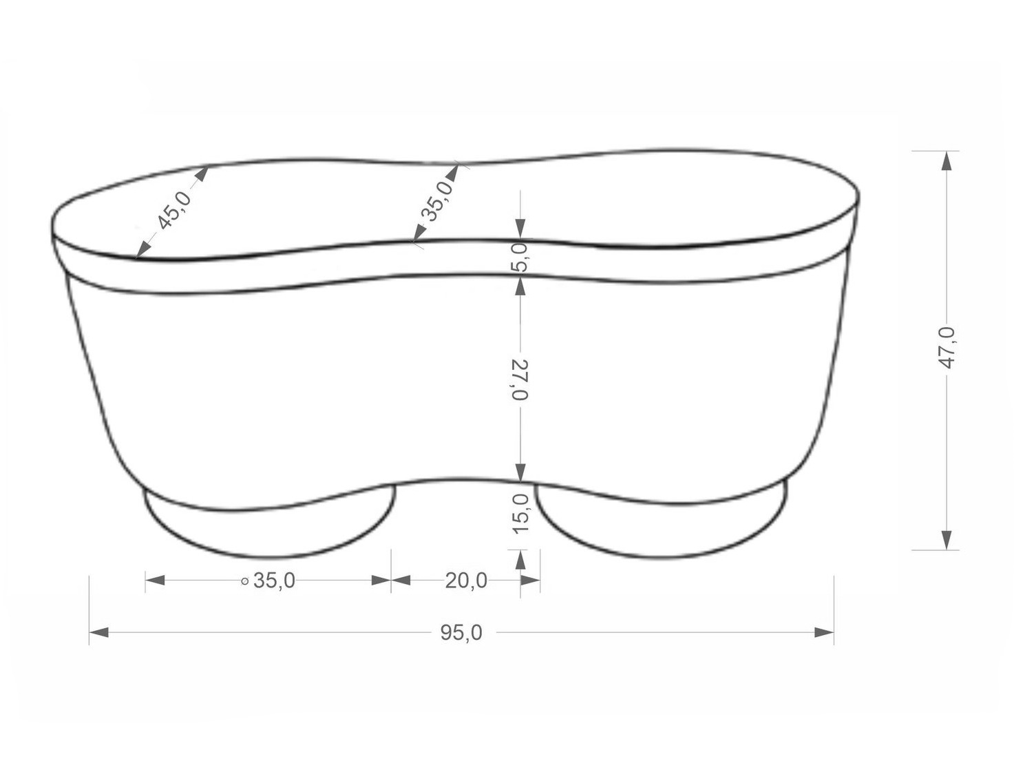Banc rembourré Houston 2110 (Beige)