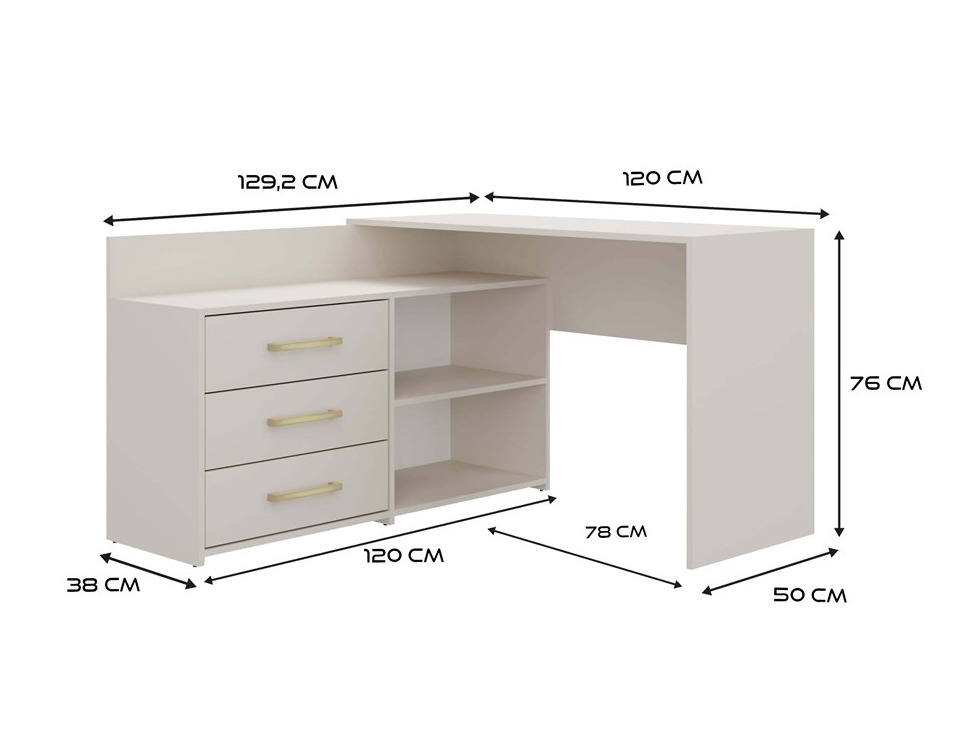 Bureau d'angle Mandeville 131 (Cachemire)