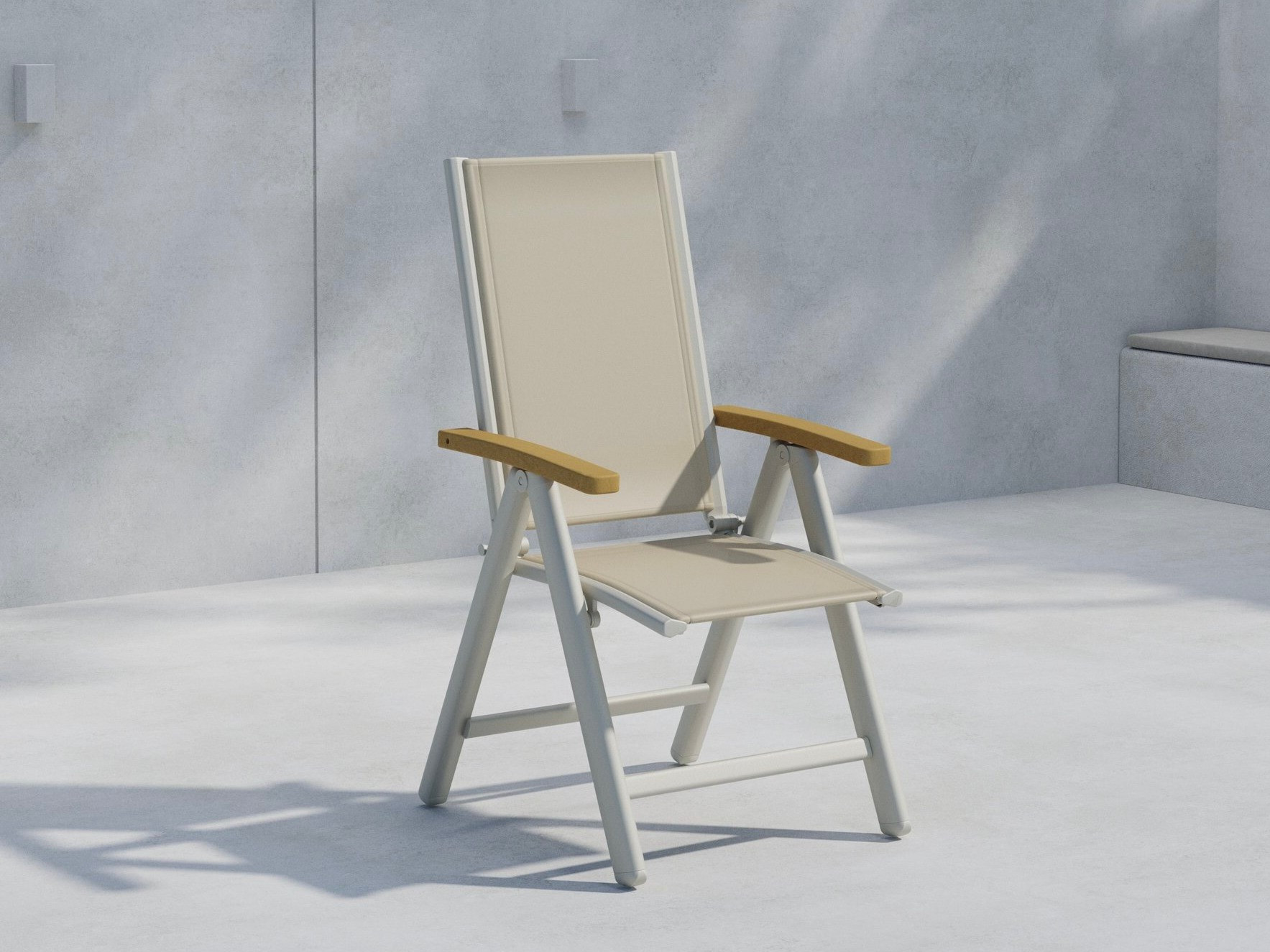 Chaise de jardin Dallas 2848 (Beige + Teck)
