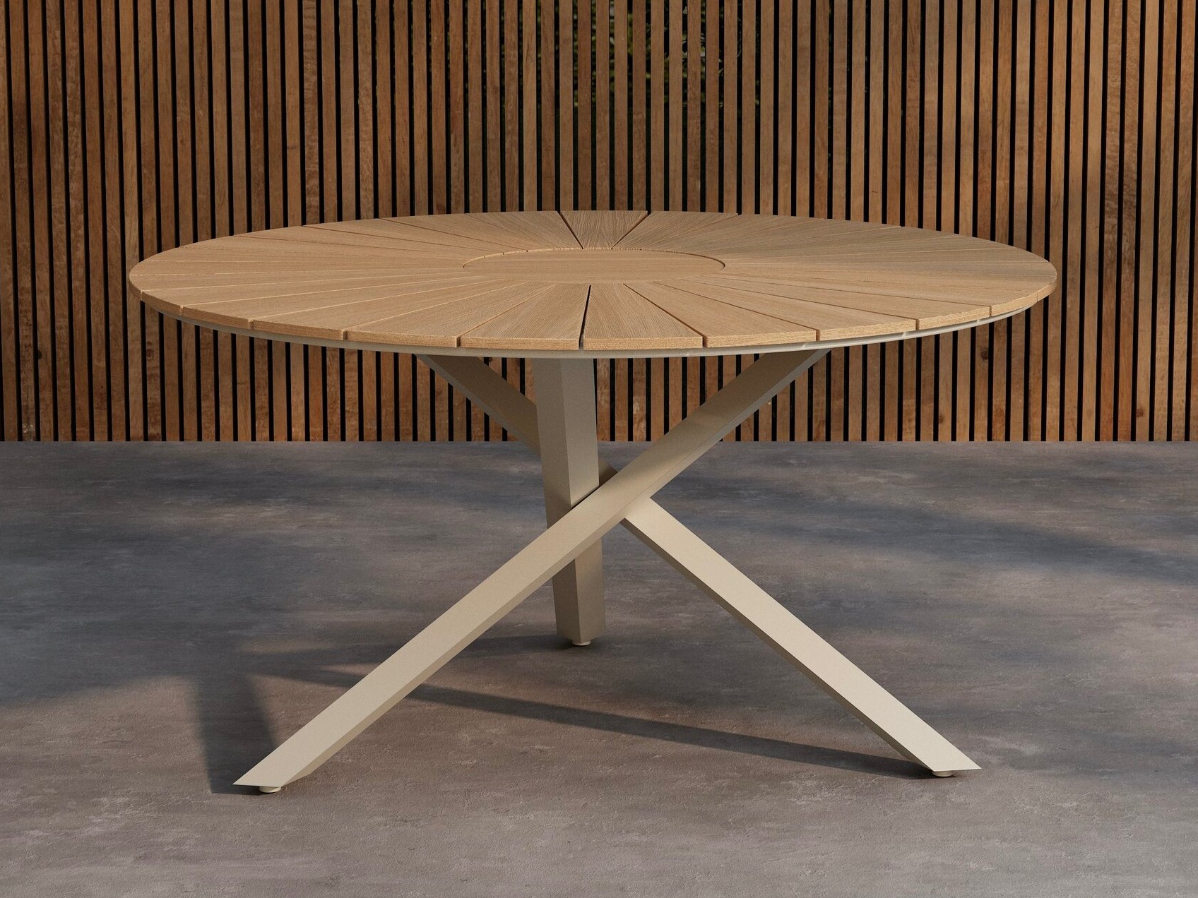 Table de jardin Dallas 5223 (Beige + Teck)