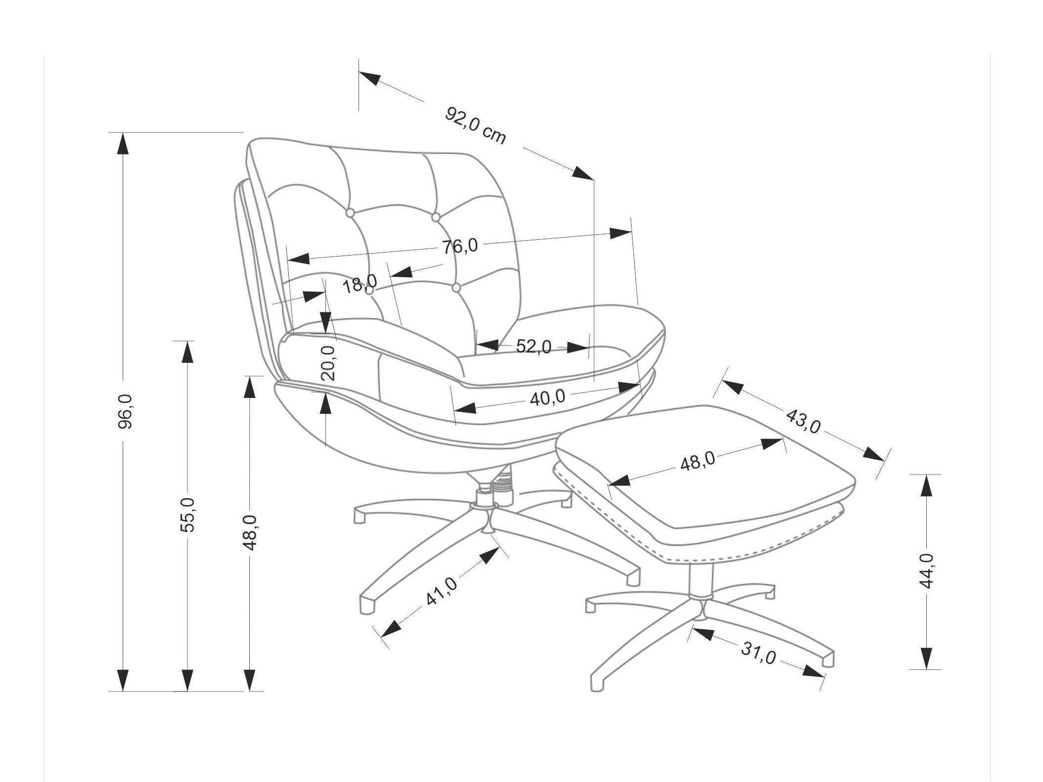Fauteuil Houston 1900 (Beige)