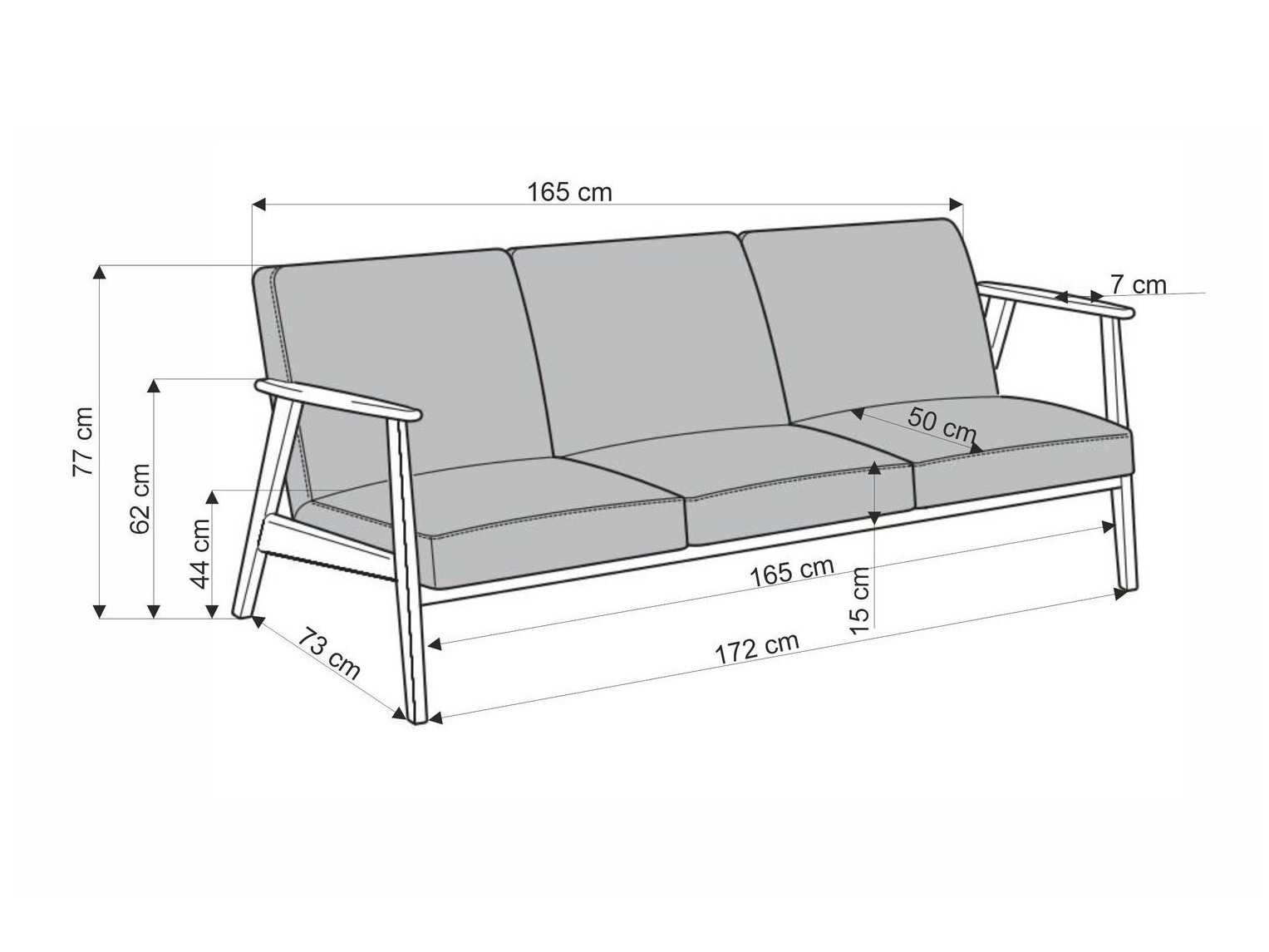 Canapé Houston 2117 (Beige + Noyer)