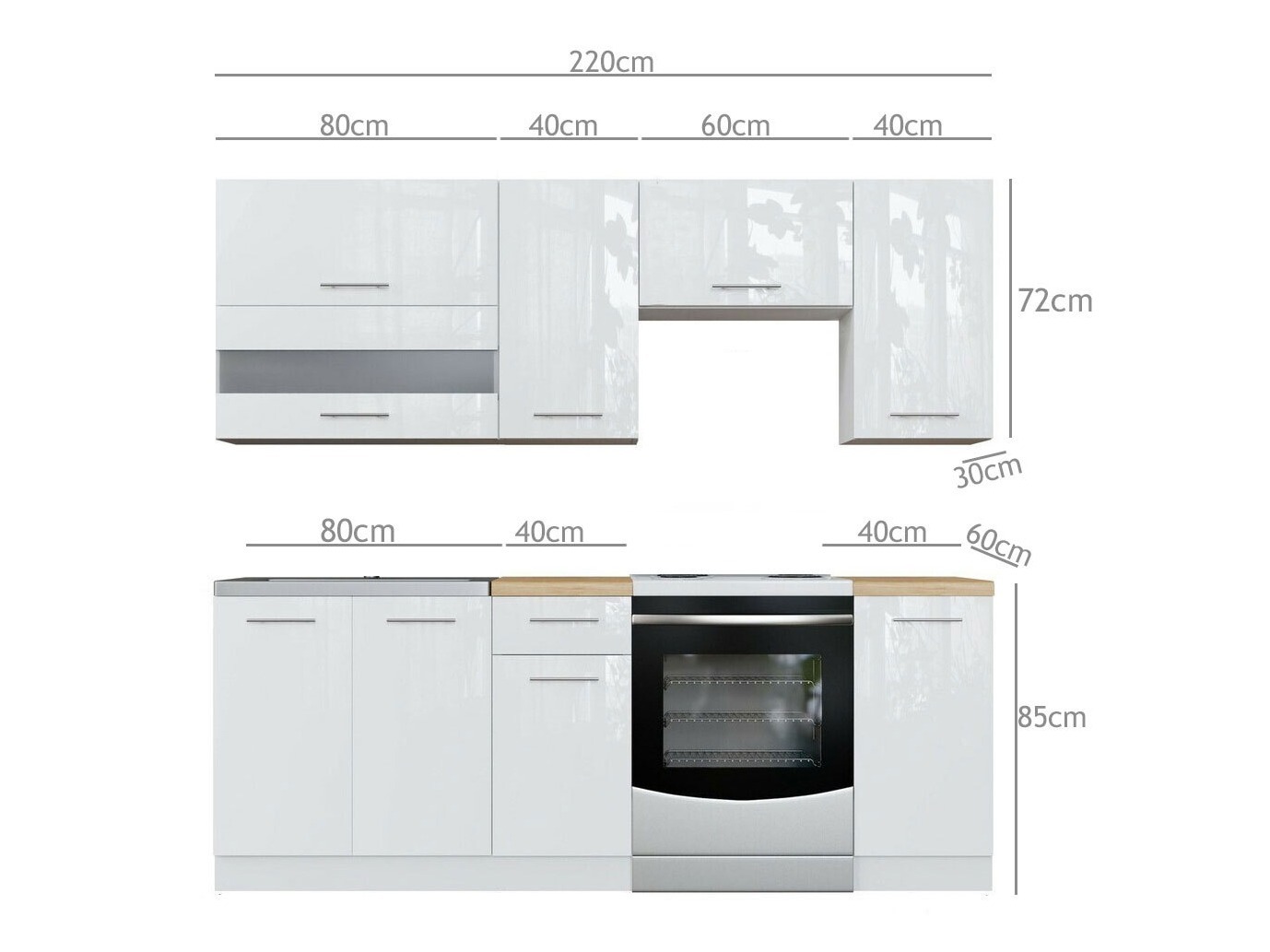 Cuisine complète modulaire Tiffa Grey 104